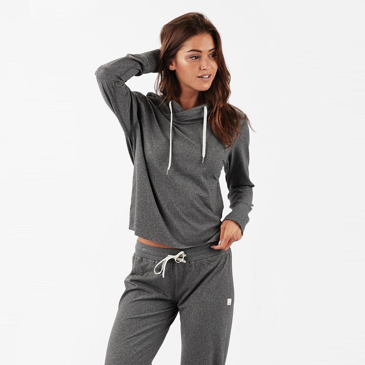 Sequoia Crop Hoodie | Heather Grey sold by Vuori