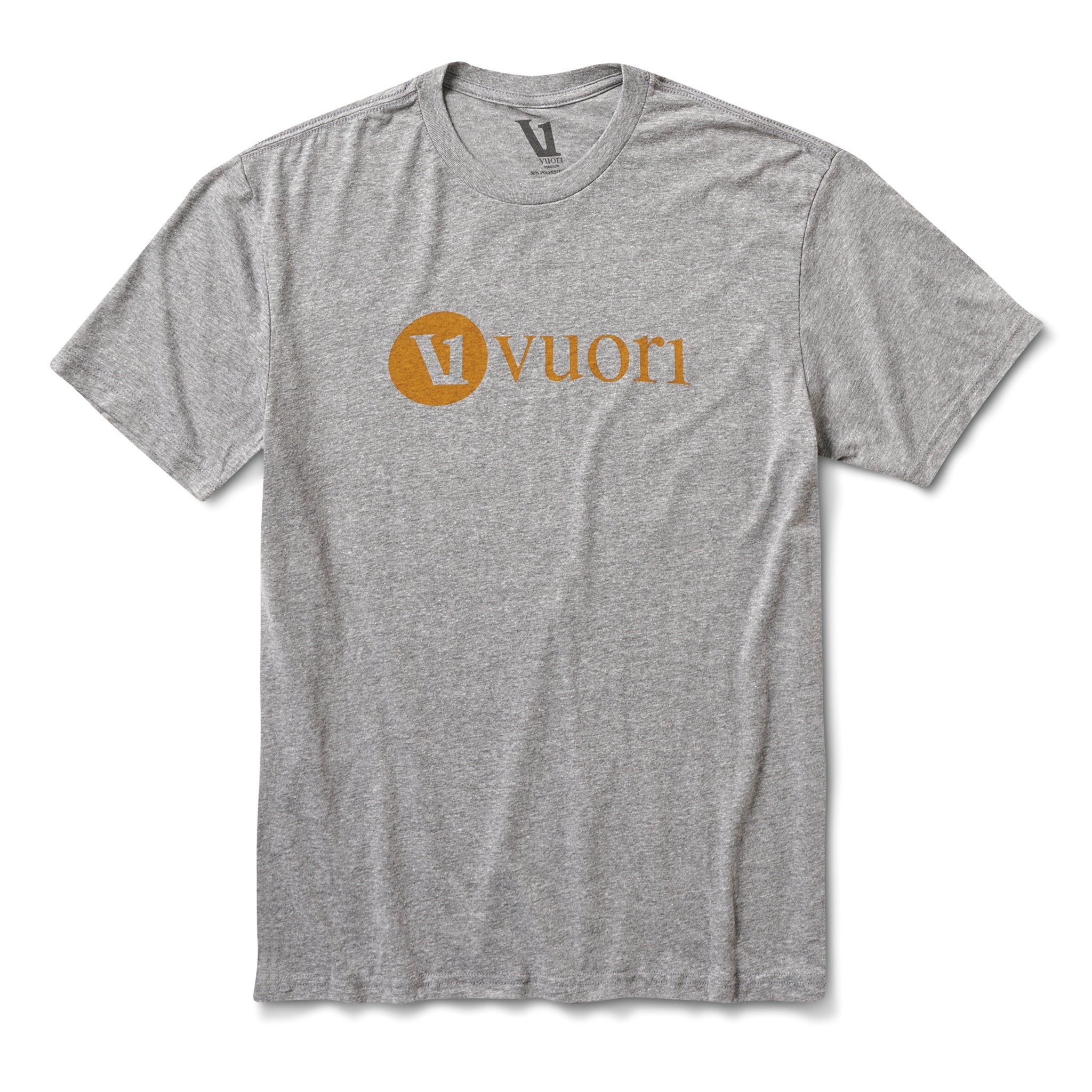 V1 Vuori Wordmark Logo Tee | Heather Grey / Flax sold by Vuori