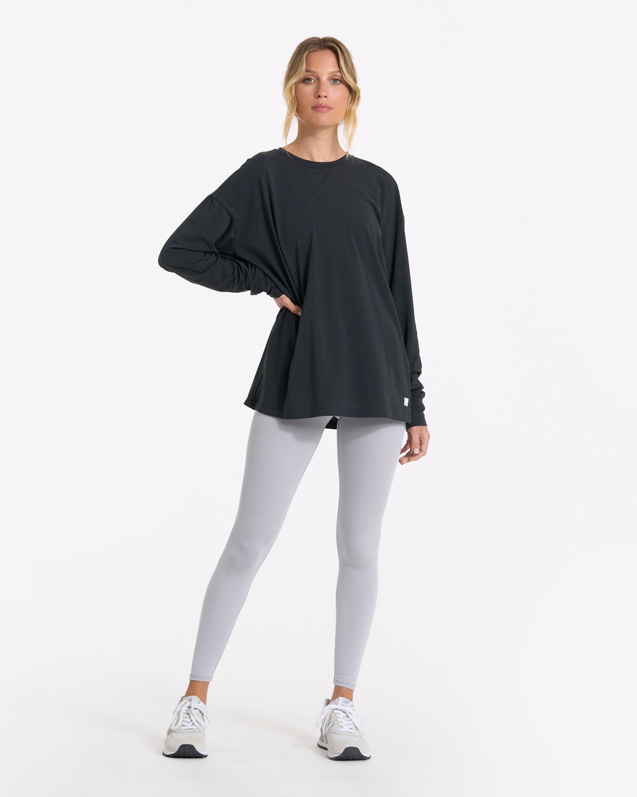 Long-Sleeve Feather Tee | Washed Black sold by Vuori product image thumbnail 4