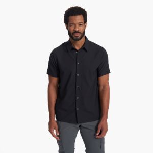 Short Sleeve Manhattan Button Down | Black sold by Vuori