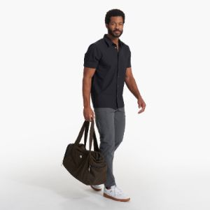 Short Sleeve Manhattan Button Down | Black sold by Vuori