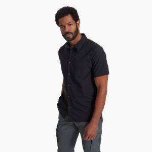 Short Sleeve Manhattan Button Down | Black sold by Vuori