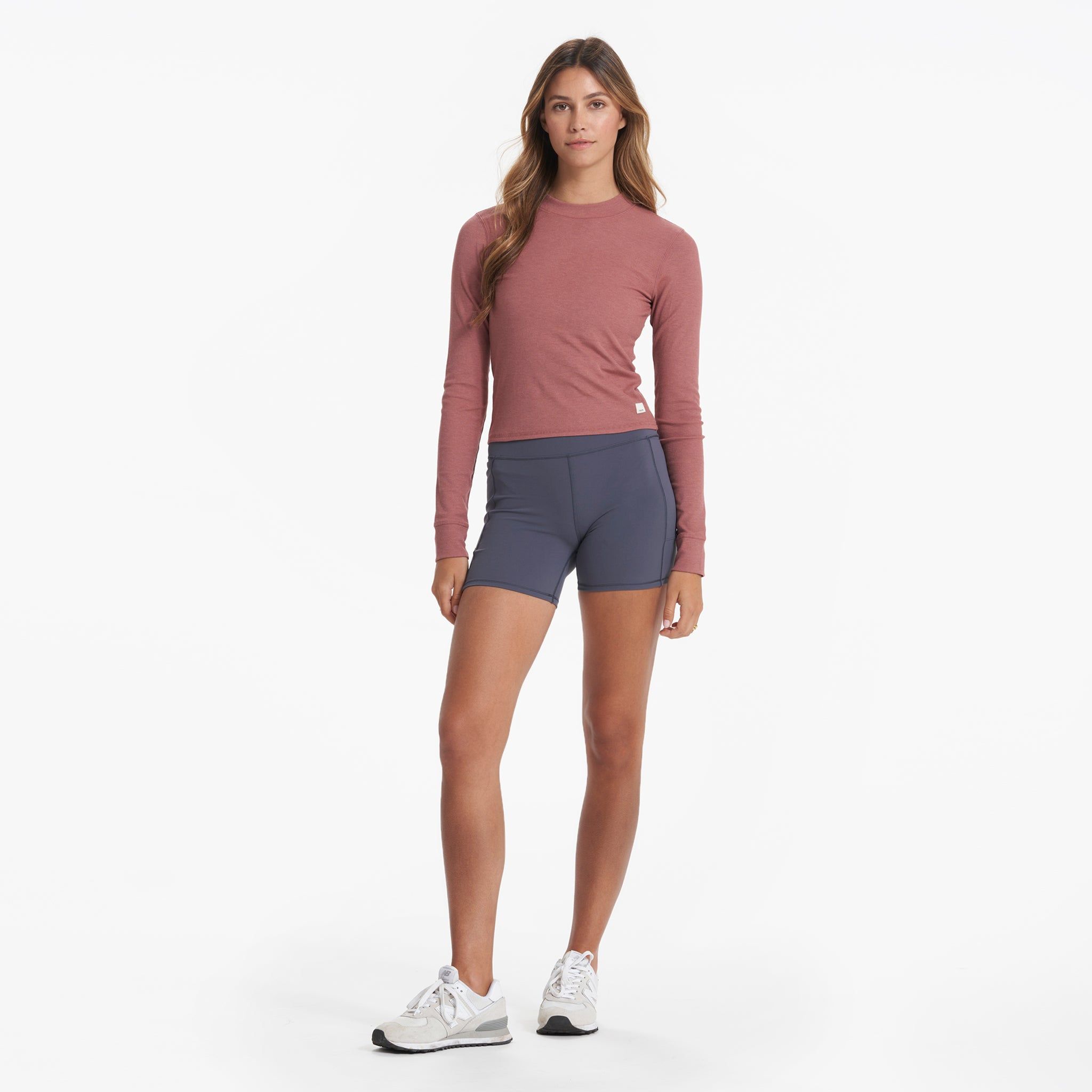 Long-Sleeve Pose Fitted Tee | Rosewood Heather sold by Vuori product image thumbnail 4