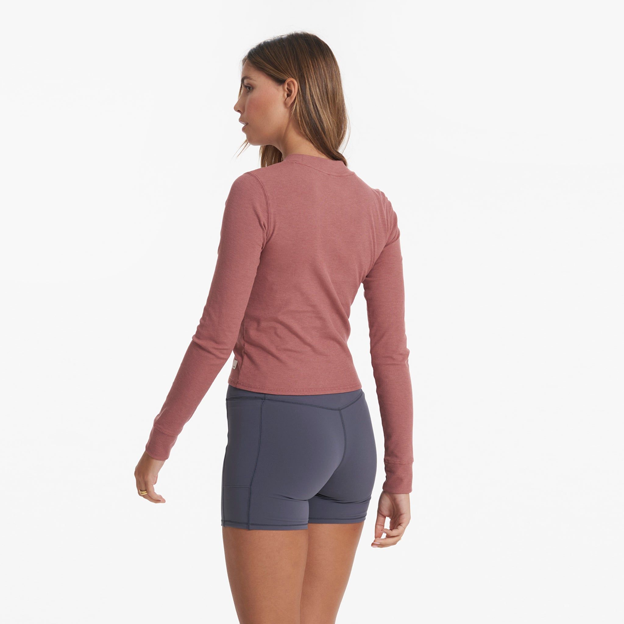 Long-Sleeve Pose Fitted Tee | Rosewood Heather sold by Vuori product image thumbnail 3