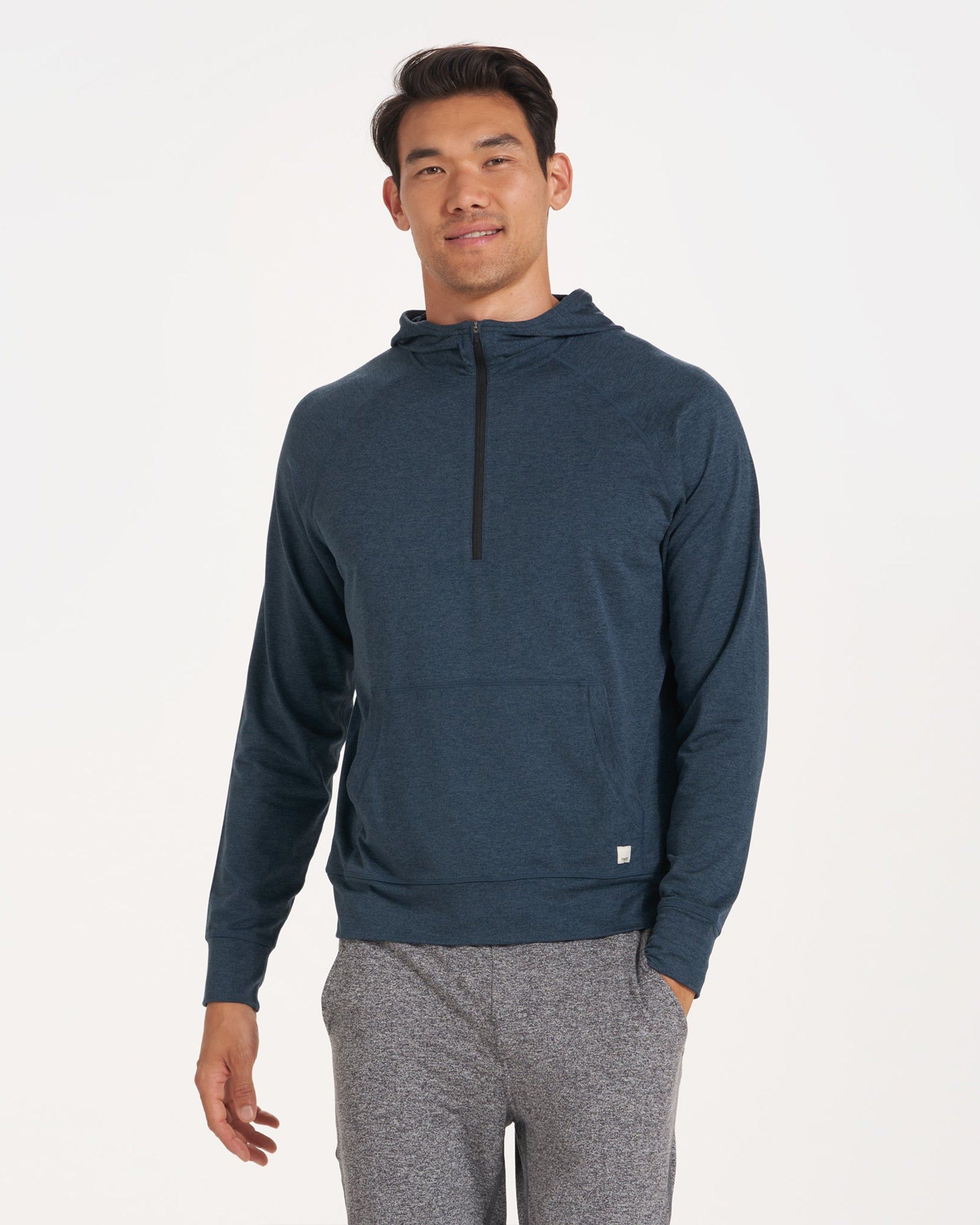 Ponto Performance Half Zip Hoodie | Indigo Heather sold by Vuori product image thumbnail 2