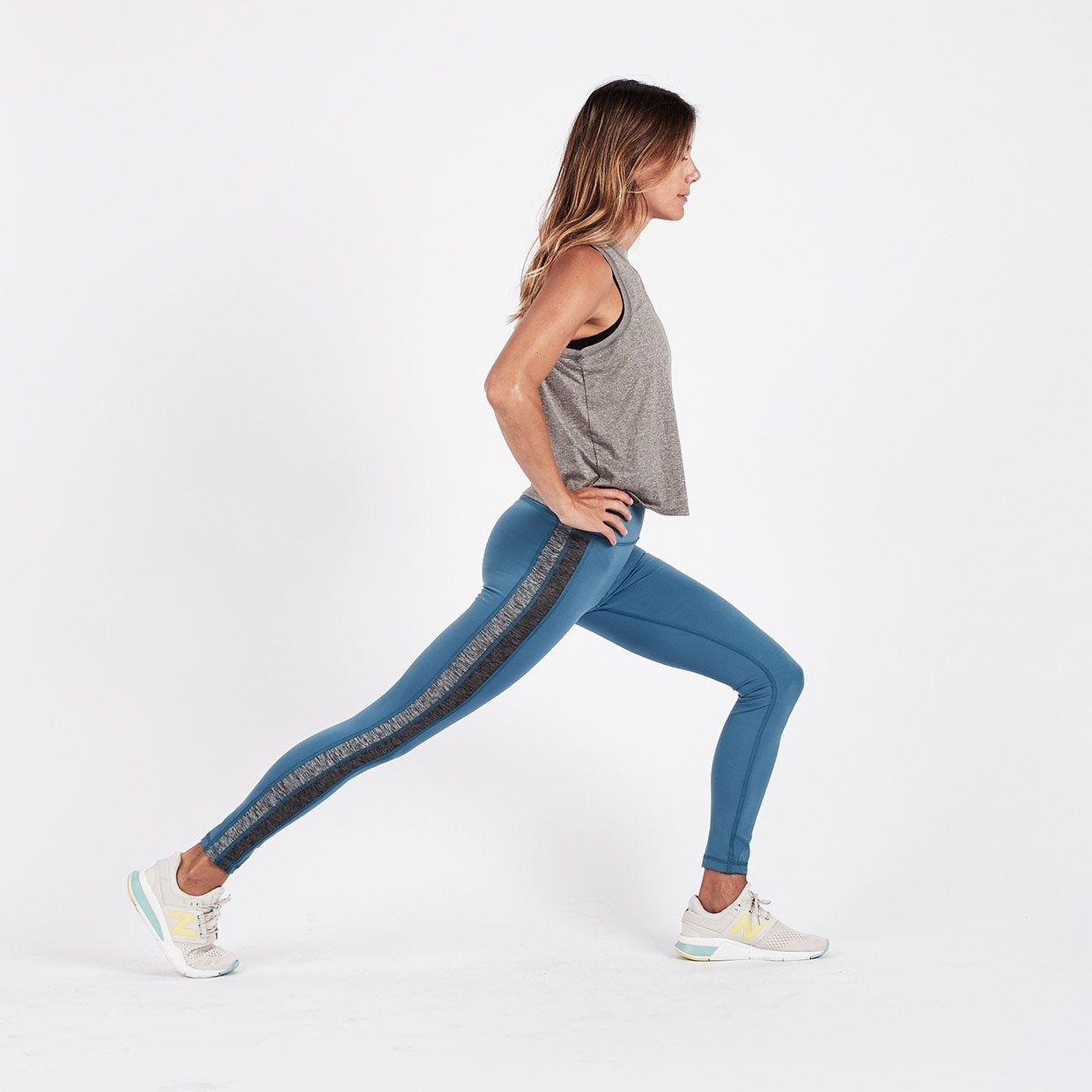 Racer High Rise Legging | Tide Charcoal / Heather Block sold by Vuori product image thumbnail 3