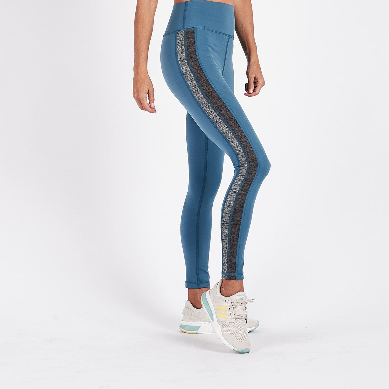 Racer High Rise Legging | Tide Charcoal / Heather Block sold by Vuori