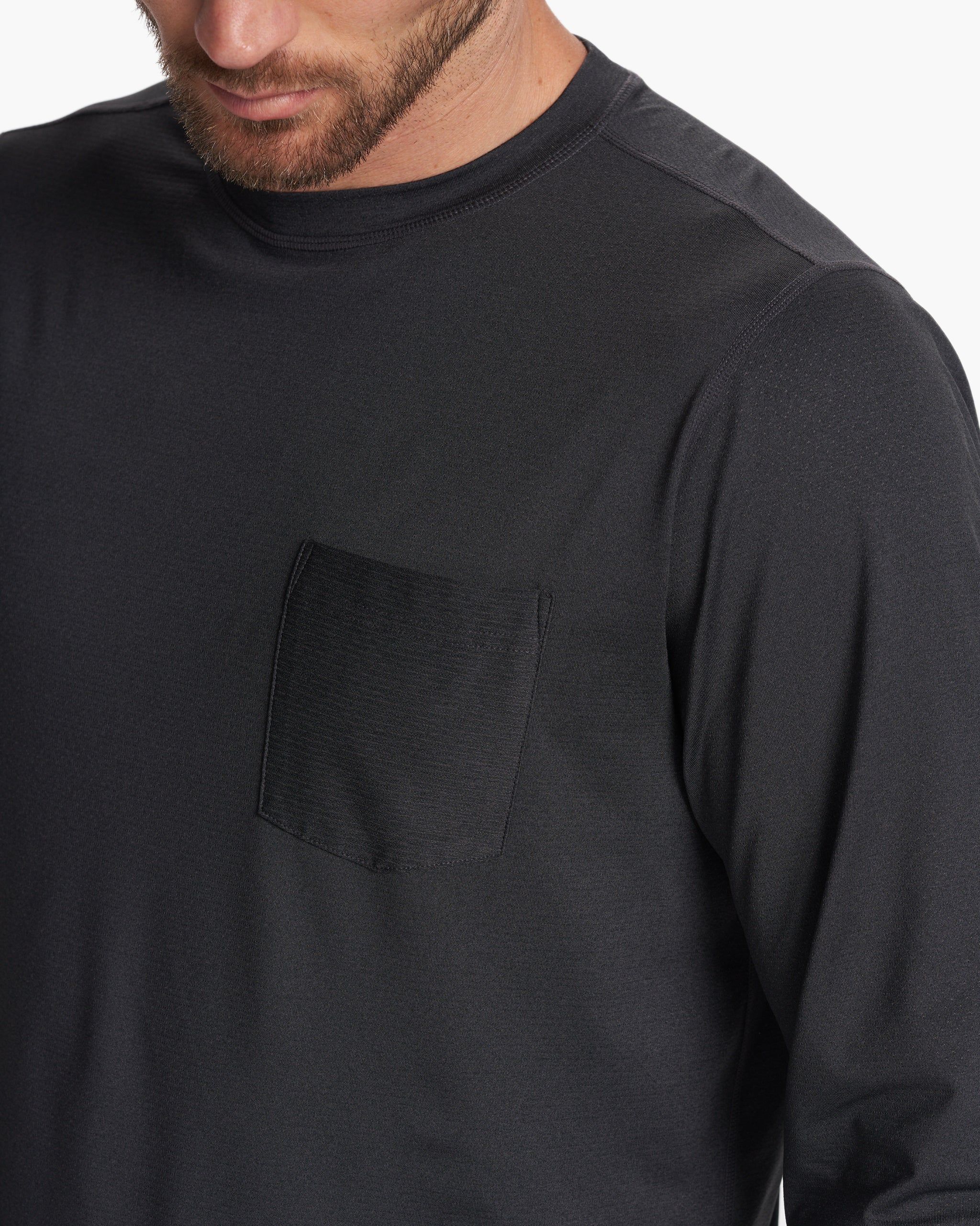 Long-Sleeve Tradewind Performance Tee | Black Heather sold by Vuori product image thumbnail 3