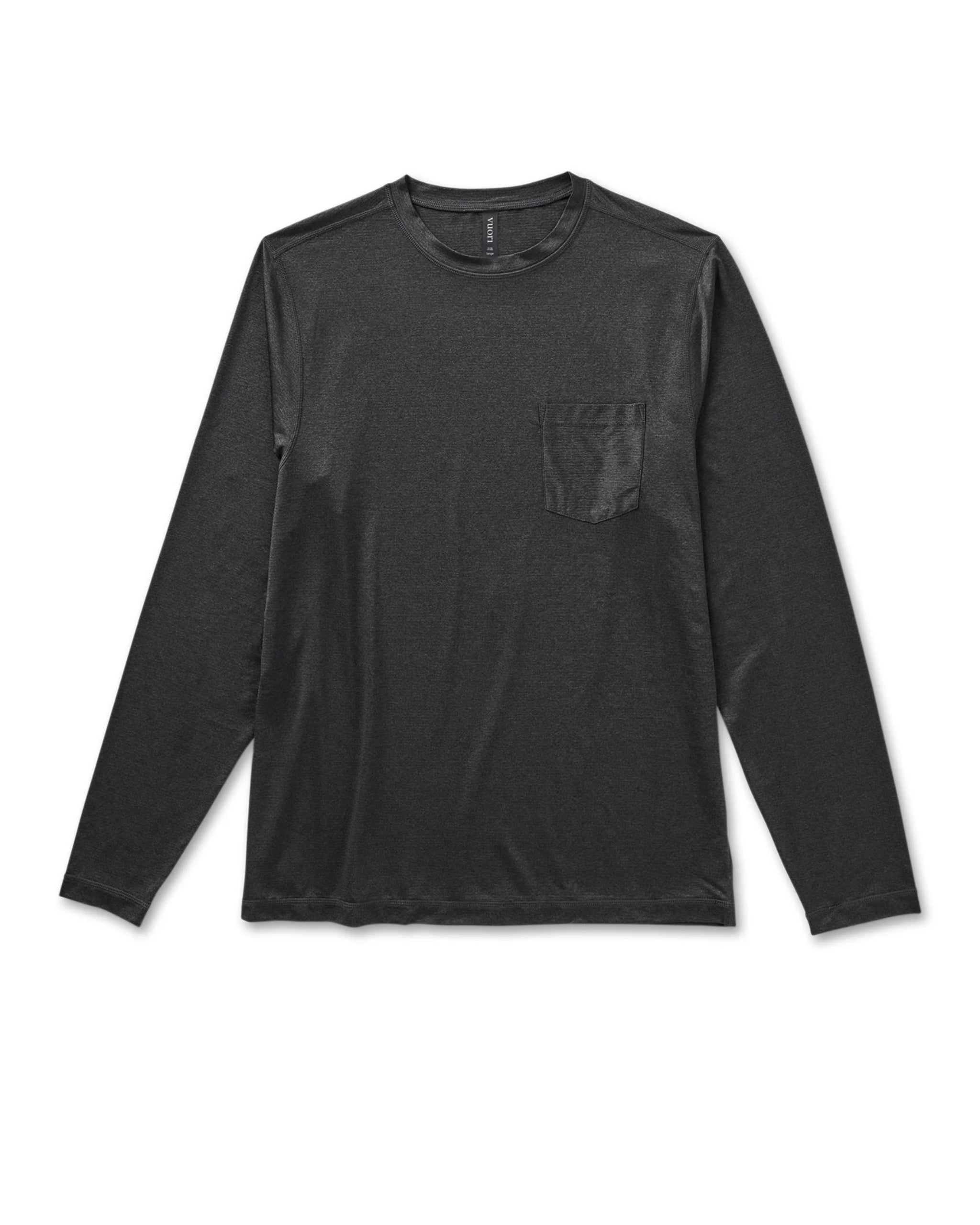 Long-Sleeve Tradewind Performance Tee | Black Heather sold by Vuori
