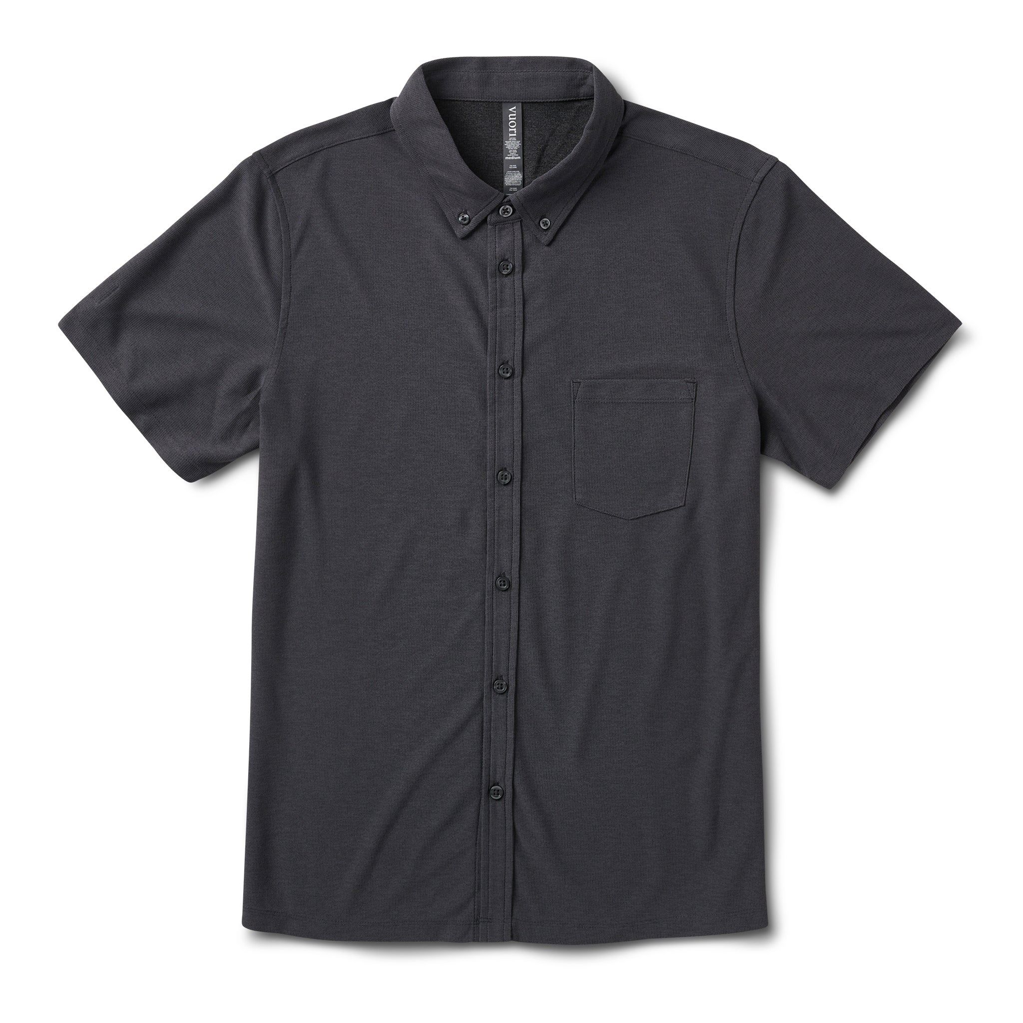 Short-Sleeve Ace Button Up | Charcoal sold by Vuori