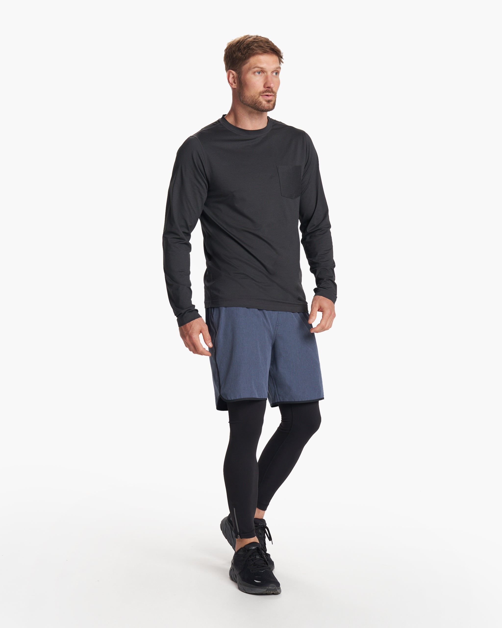 Long-Sleeve Tradewind Performance Tee | Black Heather sold by Vuori product image thumbnail 5