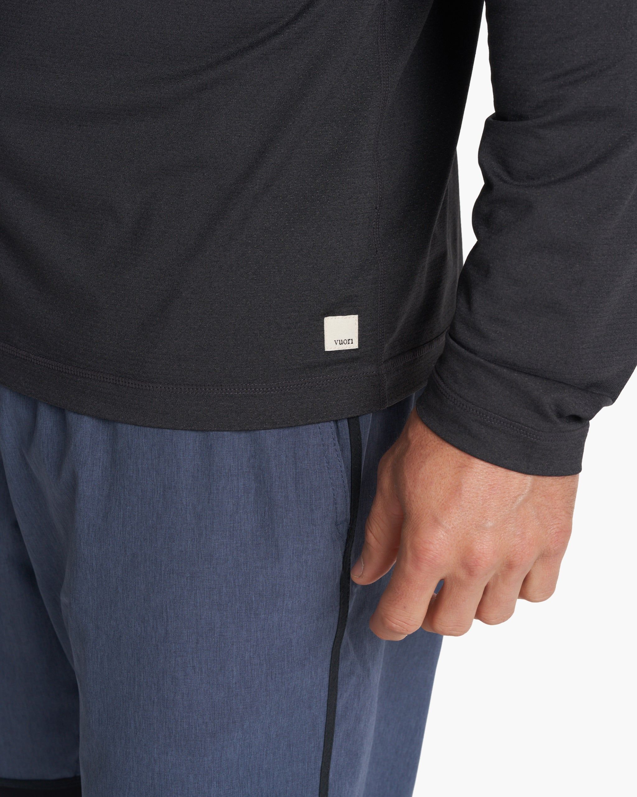 Long-Sleeve Tradewind Performance Tee | Black Heather sold by Vuori product image thumbnail 7