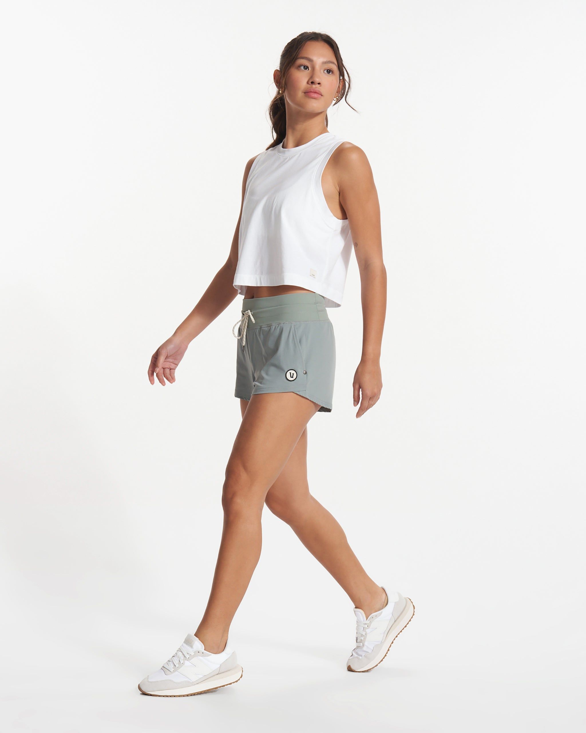 Feather Crop Tank | White sold by Vuori product image thumbnail 2