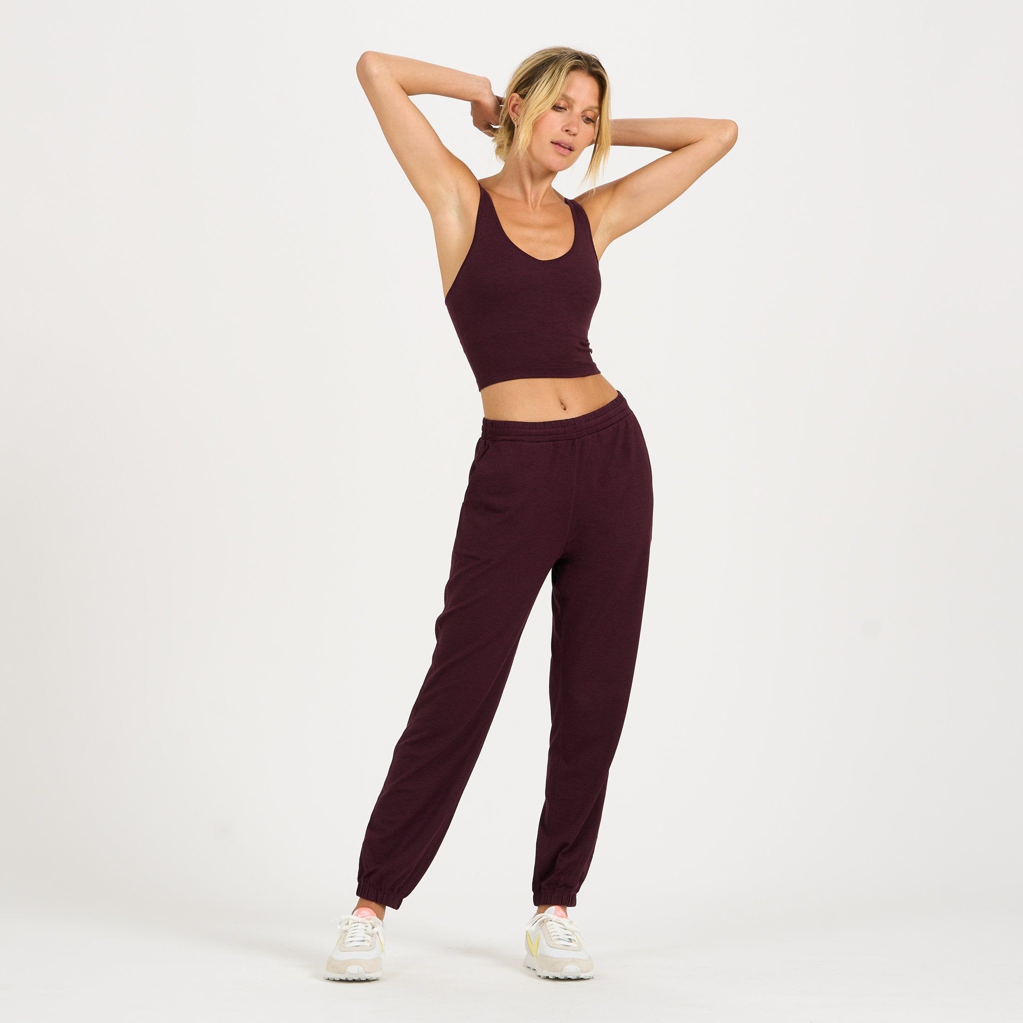Halo Performance Crop | Cerise Heather sold by Vuori product image thumbnail 3