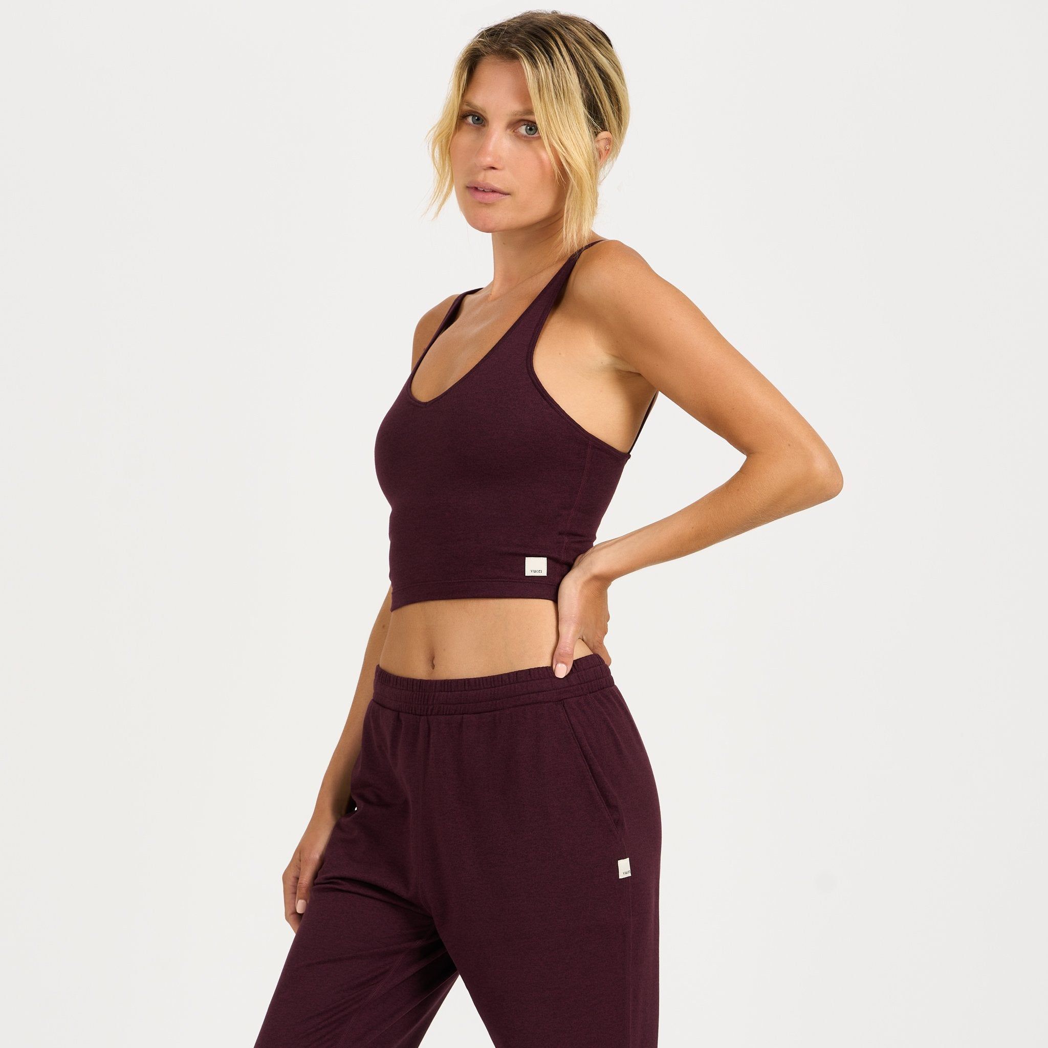 Halo Performance Crop | Cerise Heather sold by Vuori product image thumbnail 2