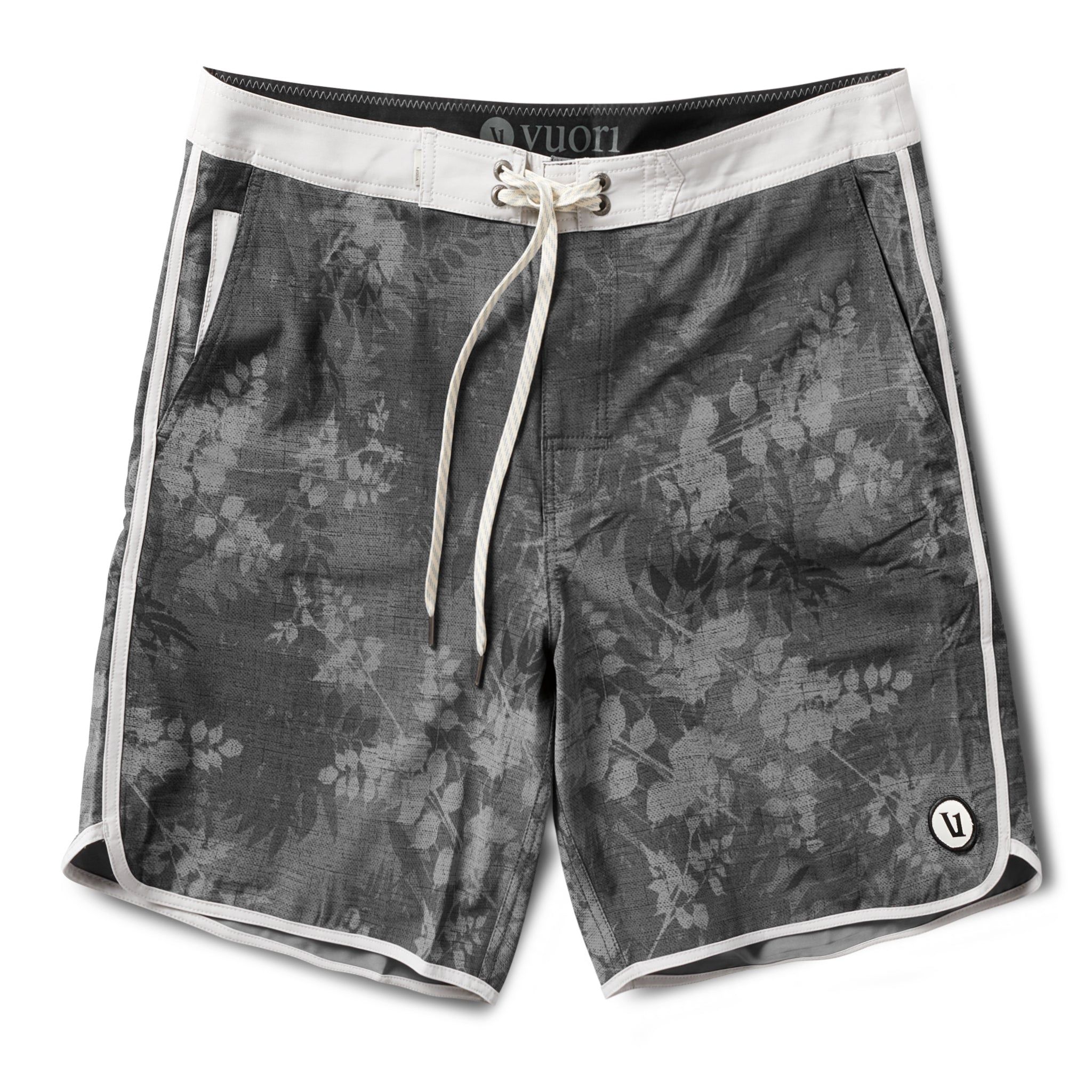 Cruise Boardshort | Charcoal Vintage Leaf sold by Vuori