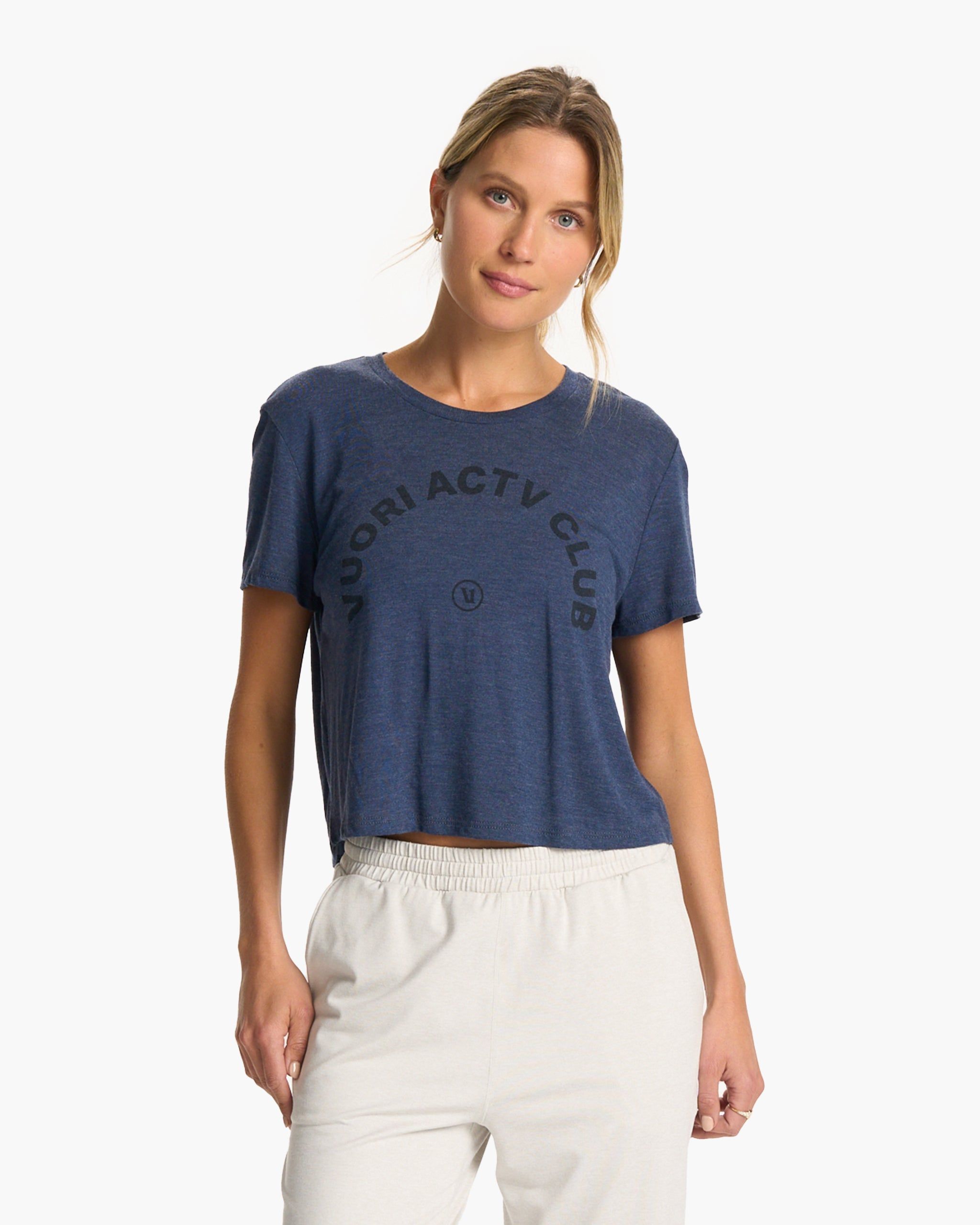 ACTV Club Tee 2.0 | Heather Navy sold by Vuori product image thumbnail 2