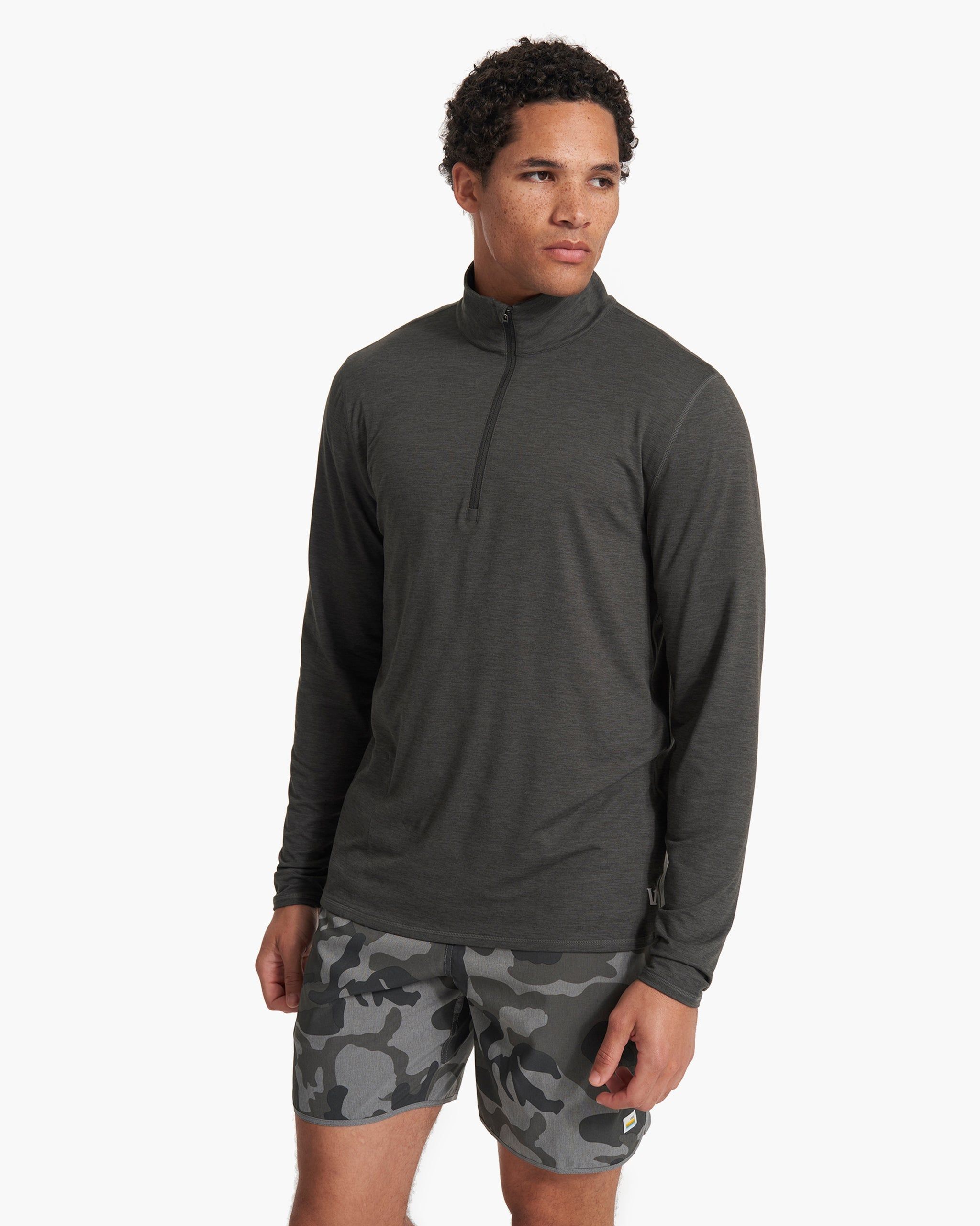 Ease Performance Half Zip | Charcoal Heather sold by Vuori product image thumbnail 3