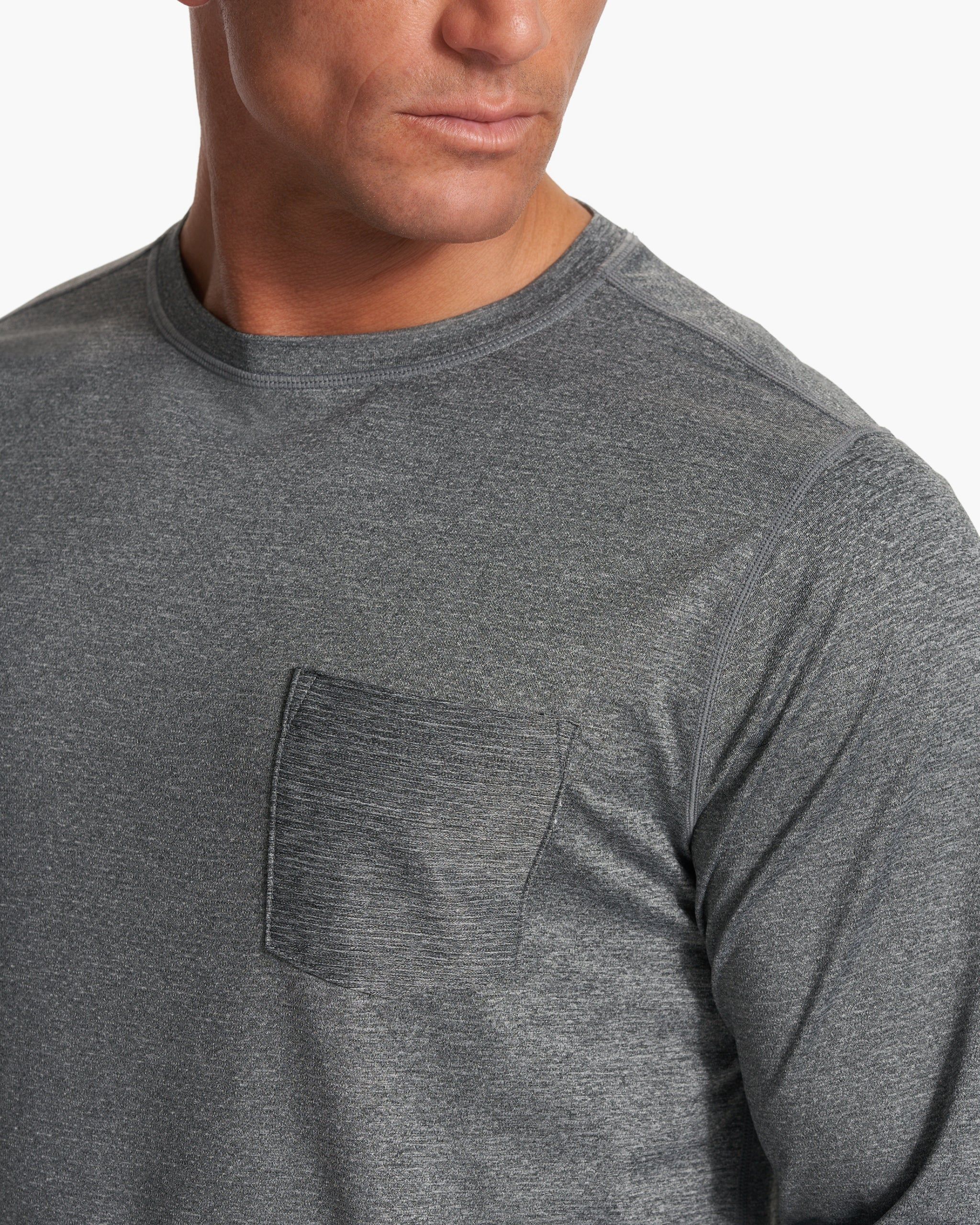 Long-Sleeve Tradewind Performance Tee | Heather Grey sold by Vuori product image thumbnail 6