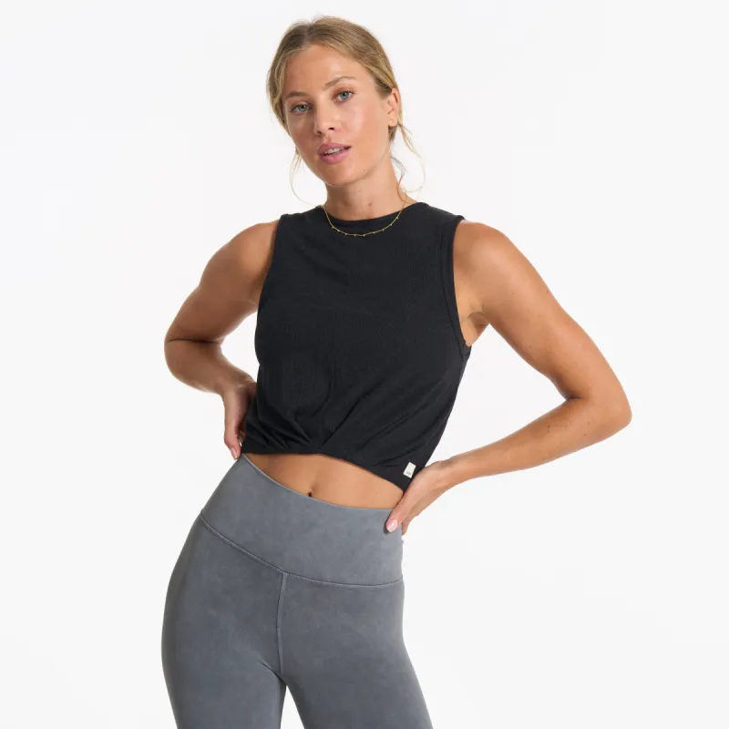 Cove High Neck Tank | Black Heather sold by Vuori