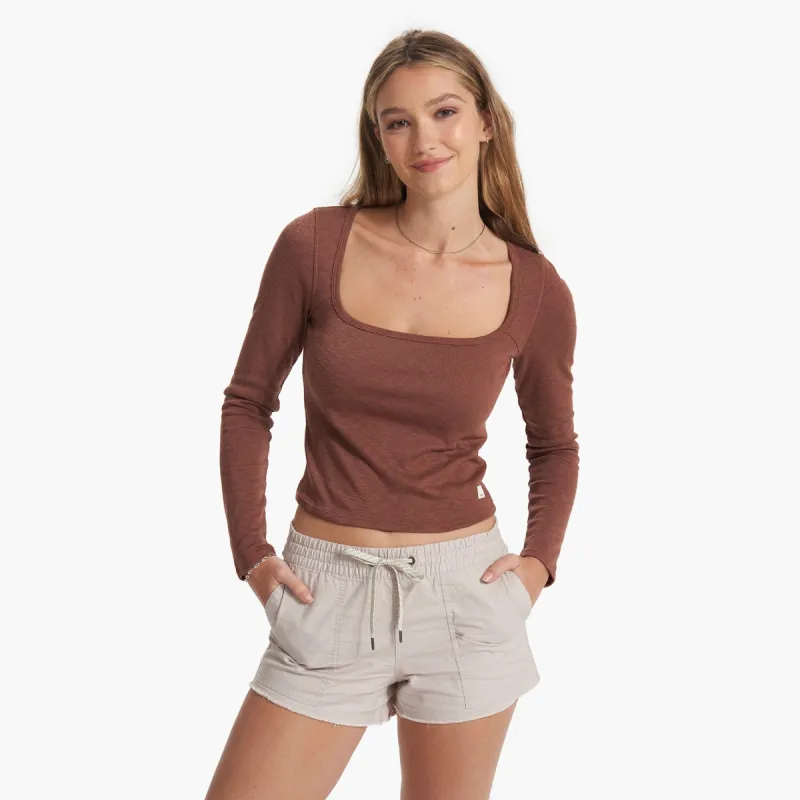 Long Sleeve Sunrise Square Neck | Hazelnut sold by Vuori