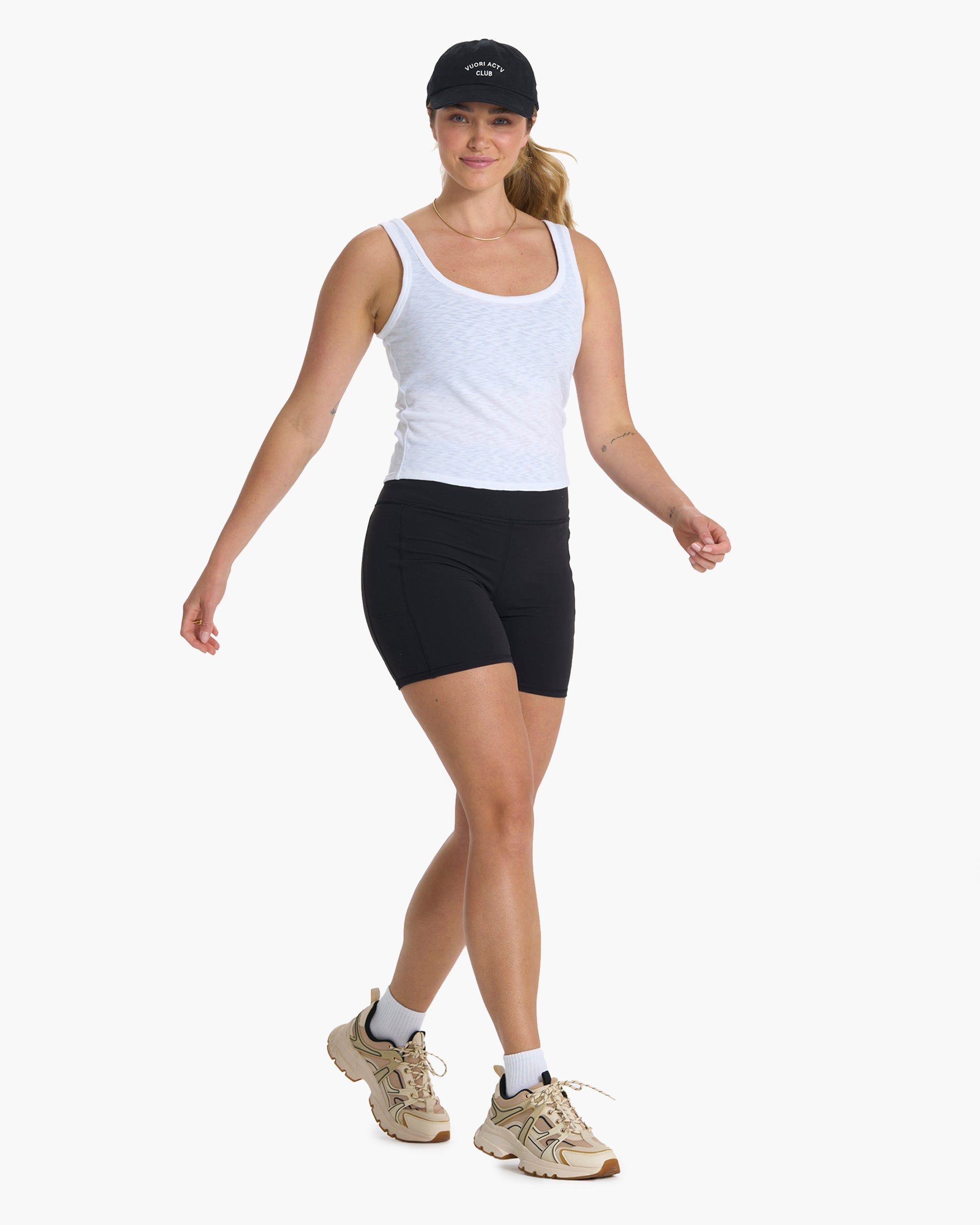 Sunrise Crop Tank | White sold by Vuori product image thumbnail 4