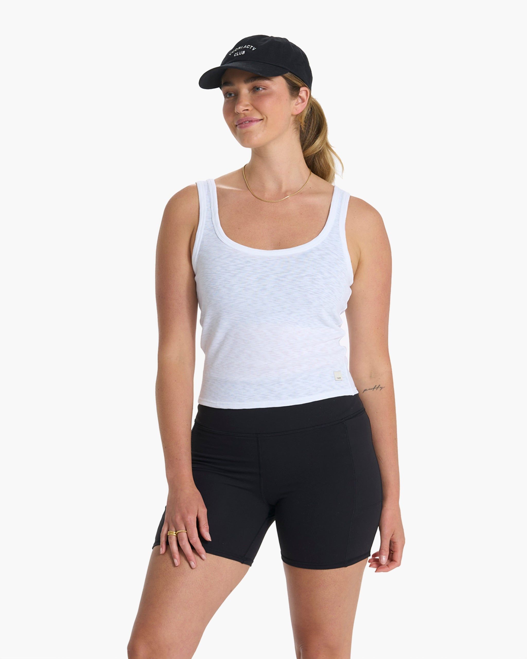 Sunrise Crop Tank | White sold by Vuori