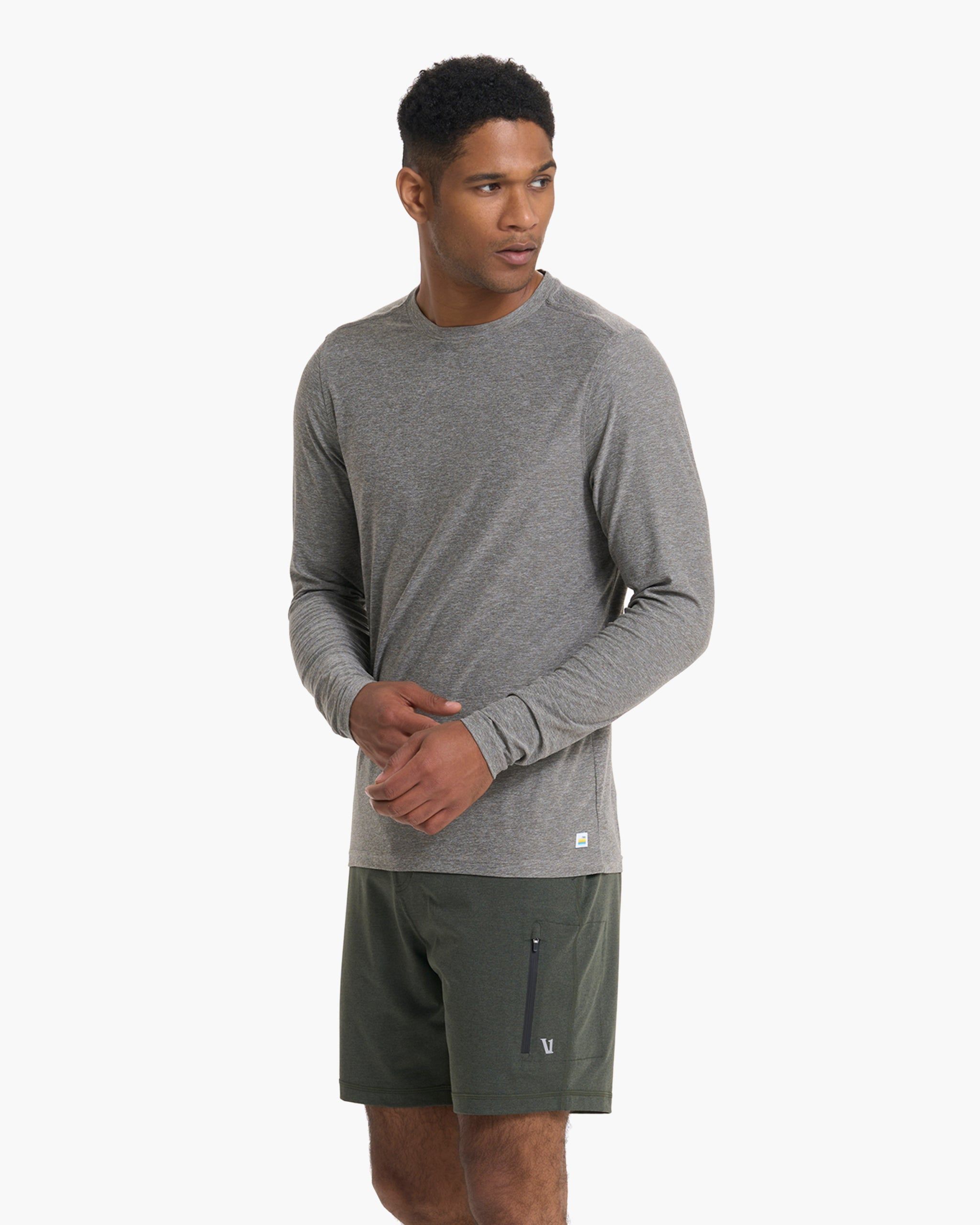 Long-Sleeve Strato Tech Tee | Heather Grey sold by Vuori product image thumbnail 3