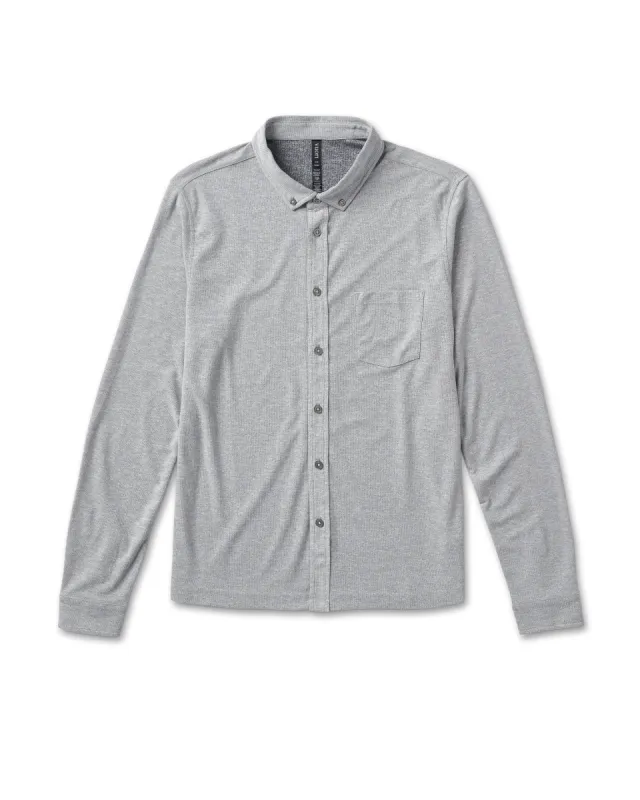 Long-Sleeve Ace Button-Down | Light Grey sold by Vuori