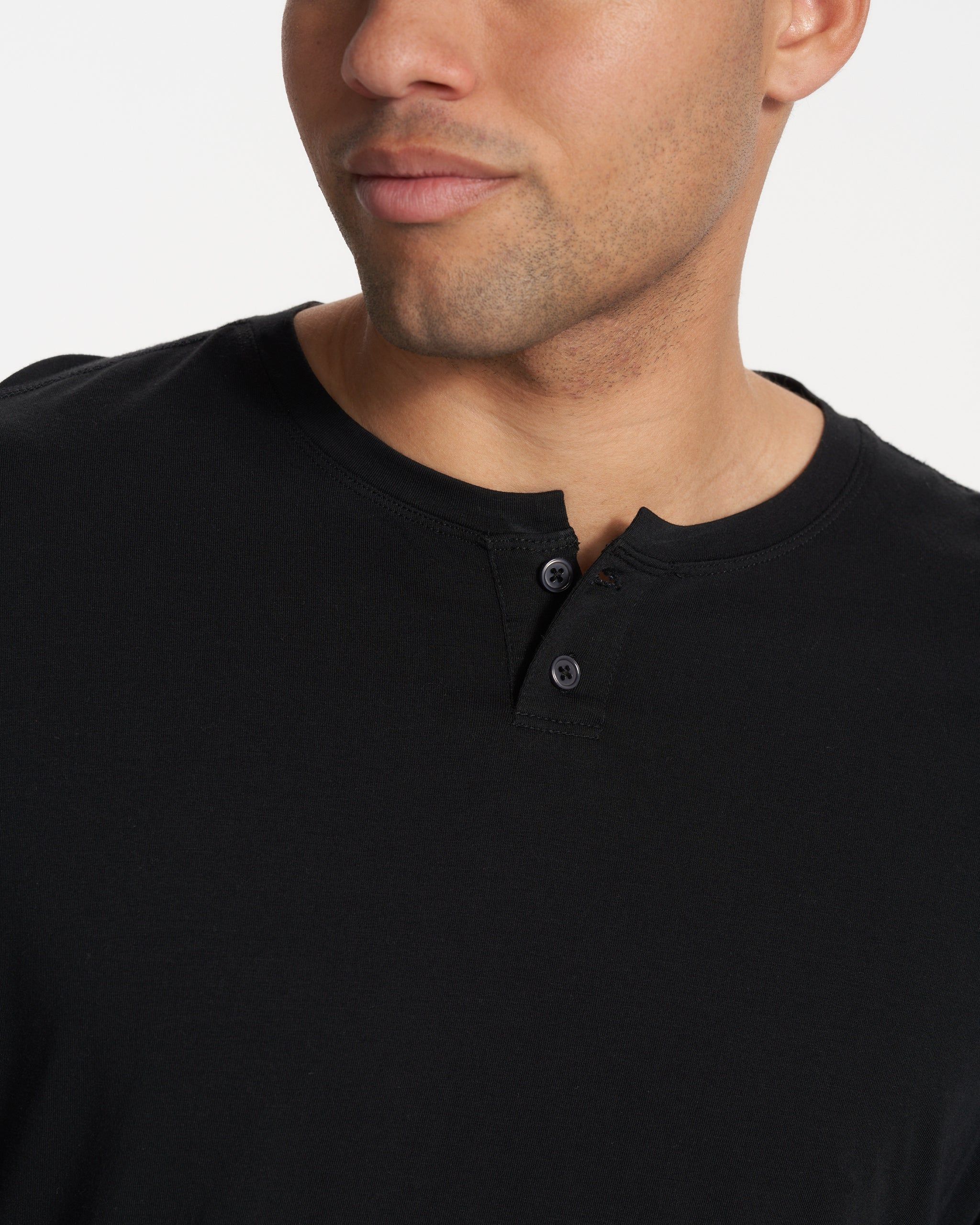 Long-Sleeve Ever Henley | Black sold by Vuori product image thumbnail 3