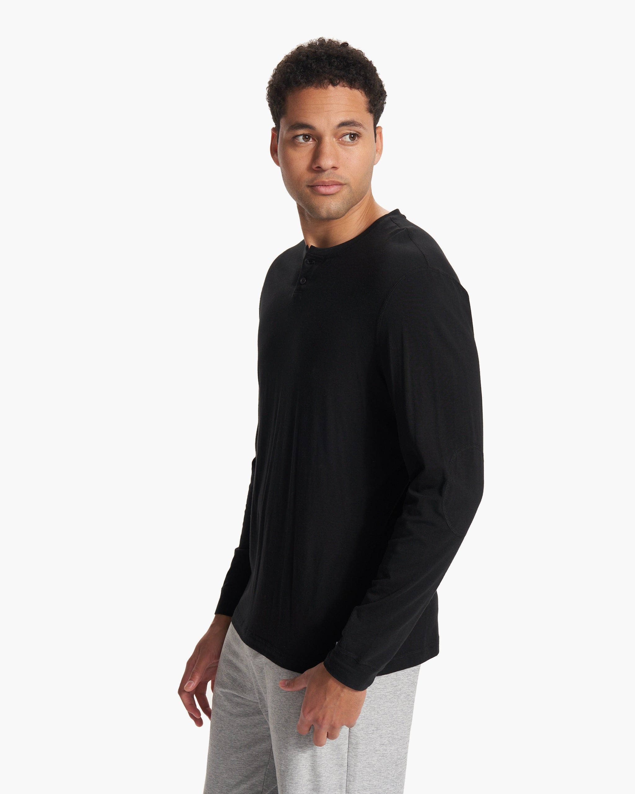 Long-Sleeve Ever Henley | Black sold by Vuori product image thumbnail 4