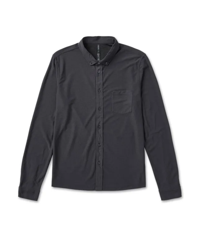 Long-Sleeve Ace Button-Down | Charcoal sold by Vuori