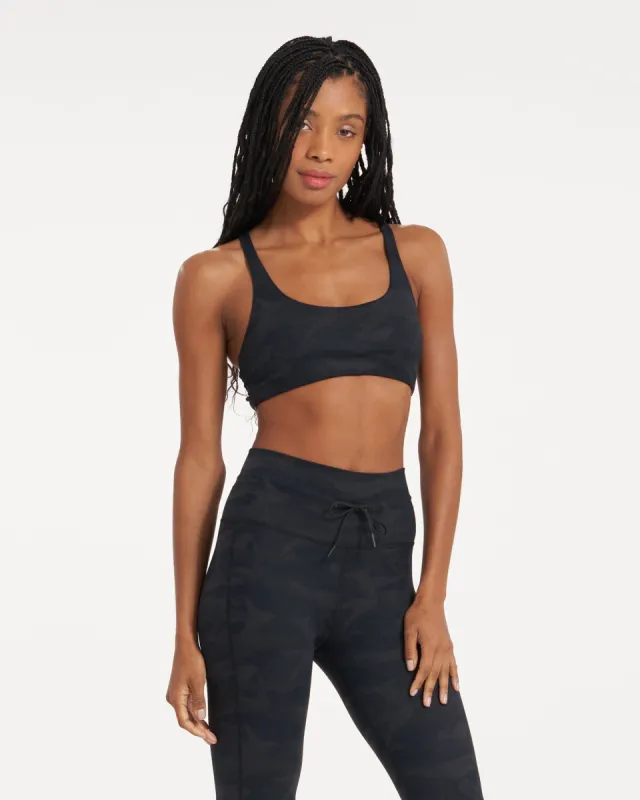 Yosemite Bra | Black Camo sold by Vuori