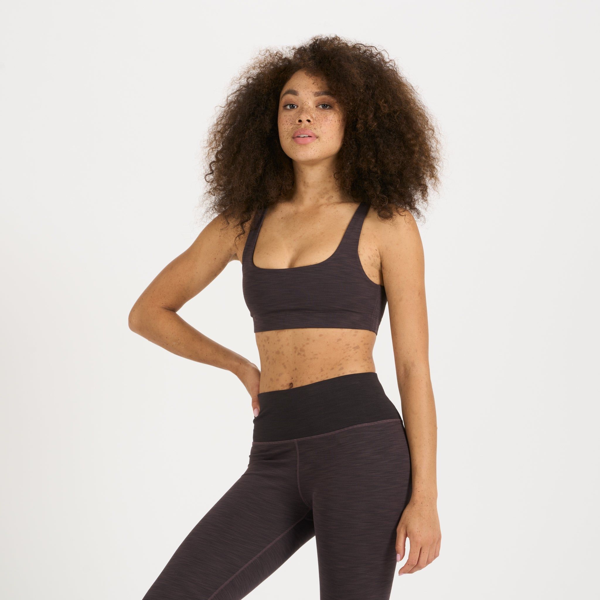 Lux Rib Daily Bra | Quartz Heather sold by Vuori