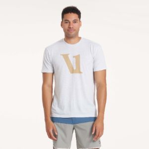 V1 Logo Tee | White Heather sold by Vuori