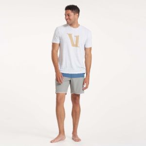 V1 Logo Tee | White Heather sold by Vuori