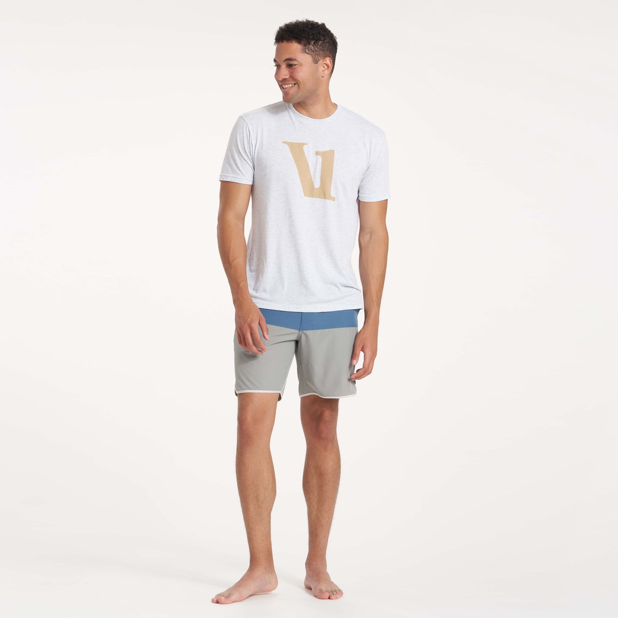 V1 Logo Tee | White Heather sold by Vuori product image thumbnail 5