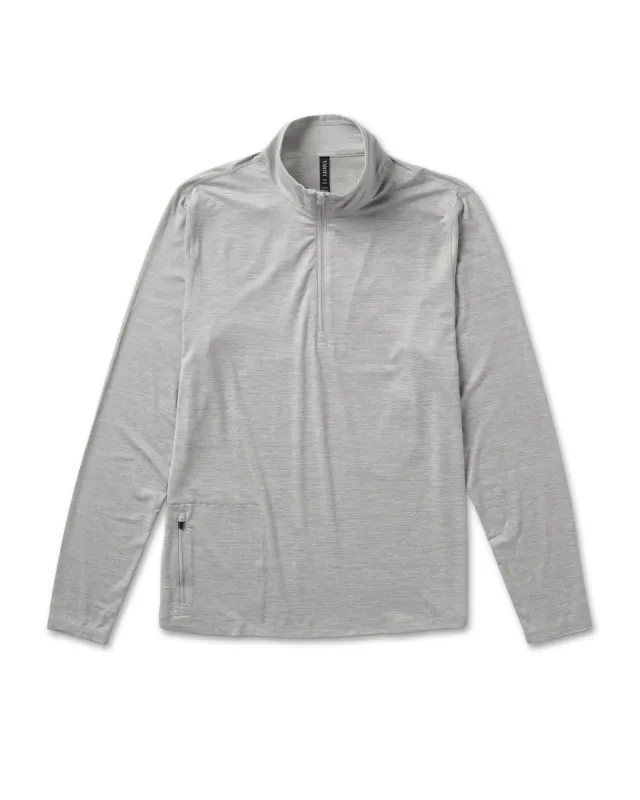 Ease Performance Half Zip | Light Heather Grey sold by Vuori