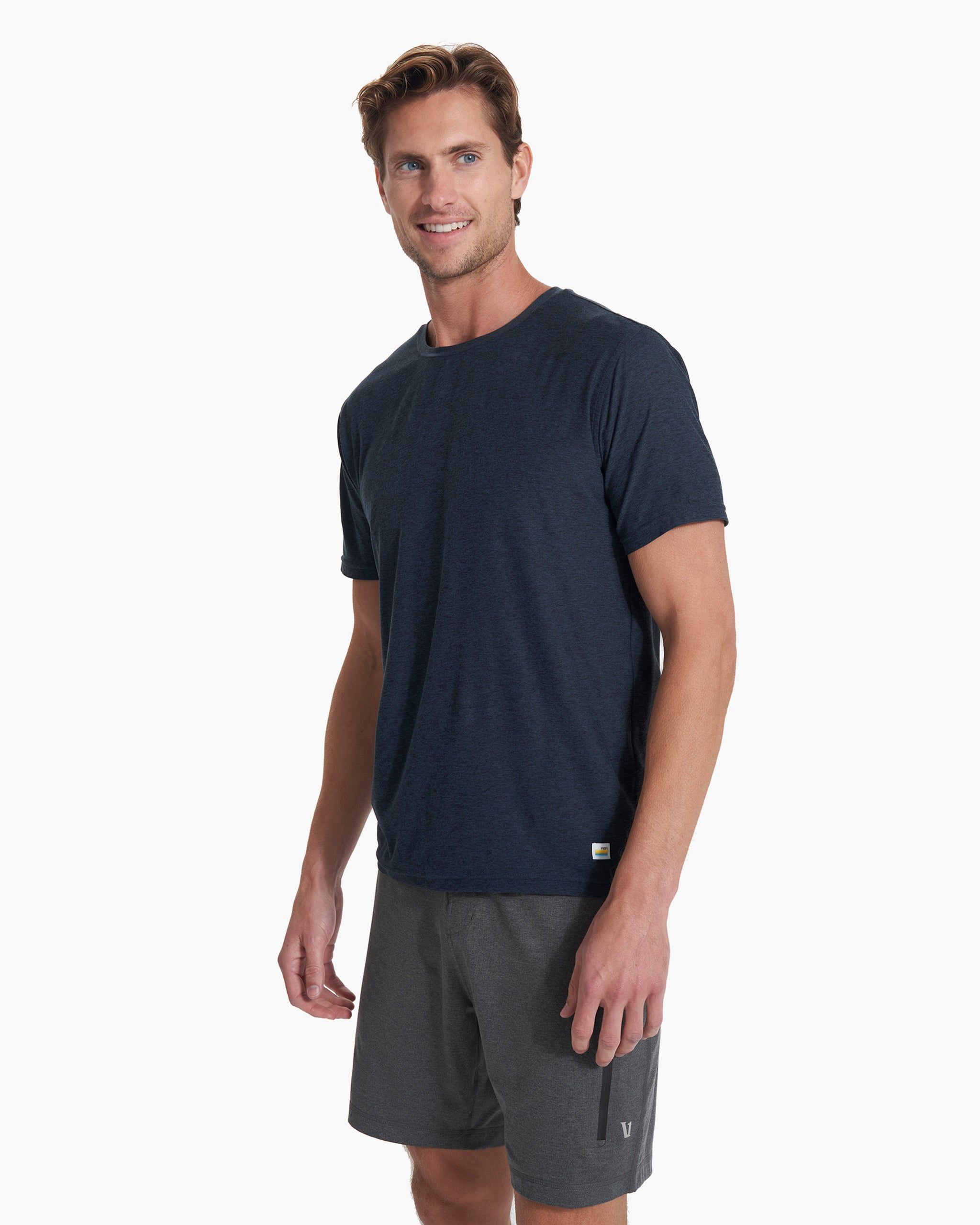 Strato Tech Tee | Navy Heather sold by Vuori product image thumbnail 3