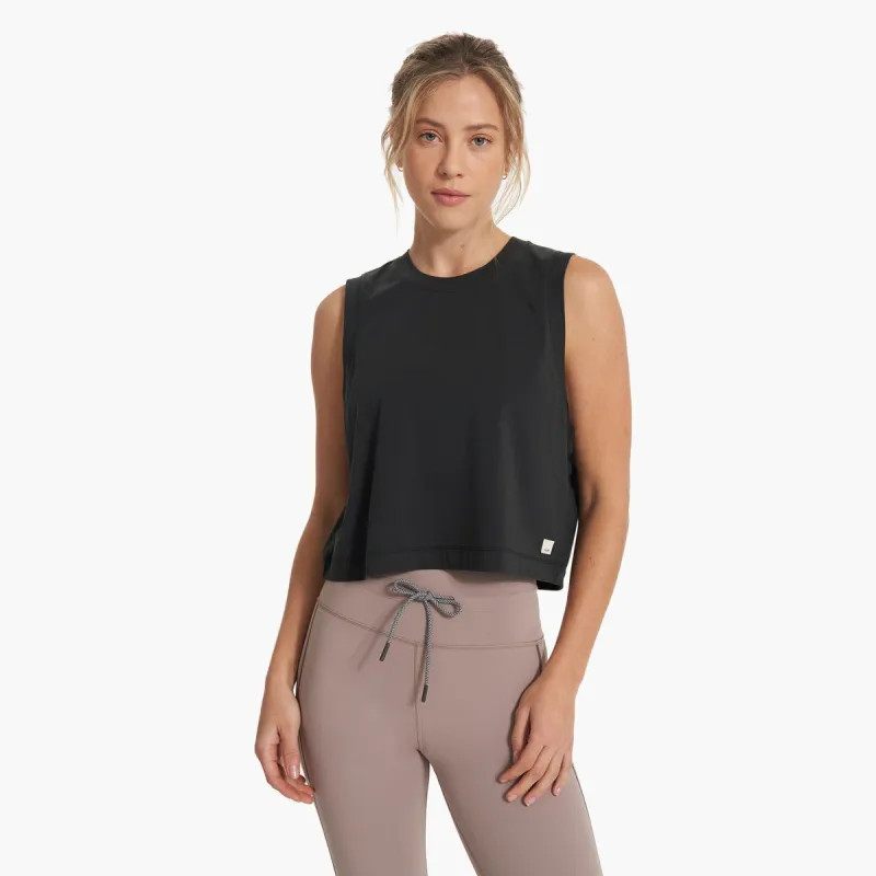 Feather Crop Tank | Washed Black sold by Vuori