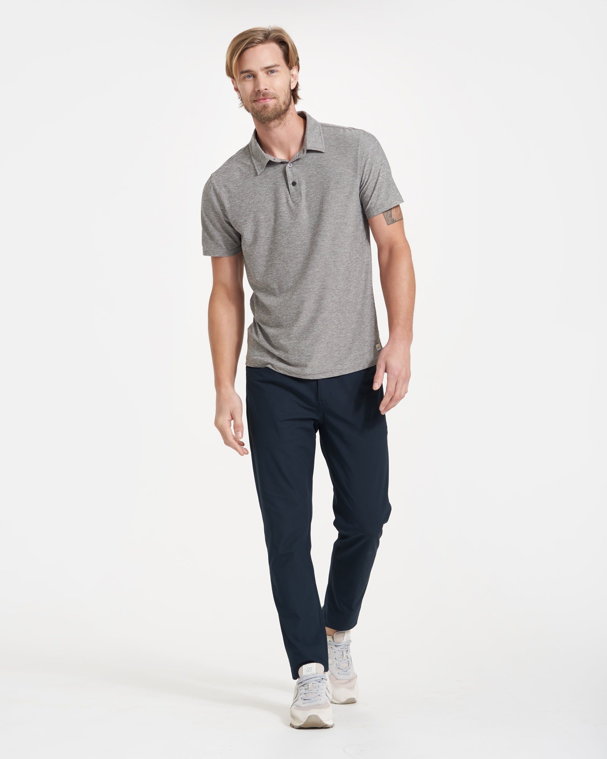 Strato Tech Polo | Heather Grey sold by Vuori product image thumbnail 5