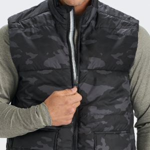 Topanga Insulation Vest | Black Camo sold by Vuori