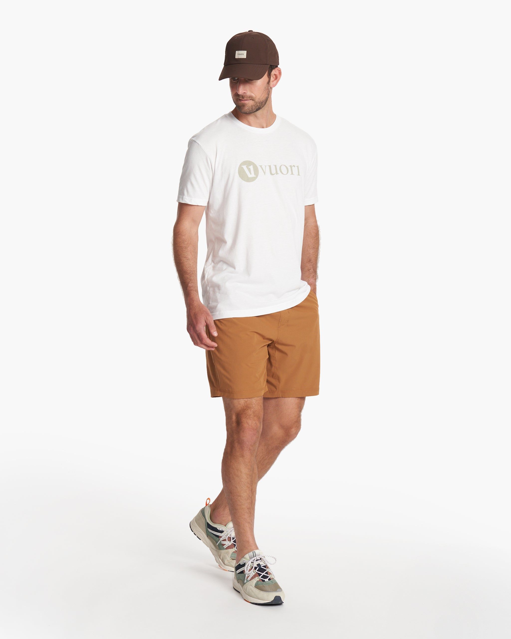 V1 Vuori Wordmark Logo Tee | White/White Sage sold by Vuori product image thumbnail 4