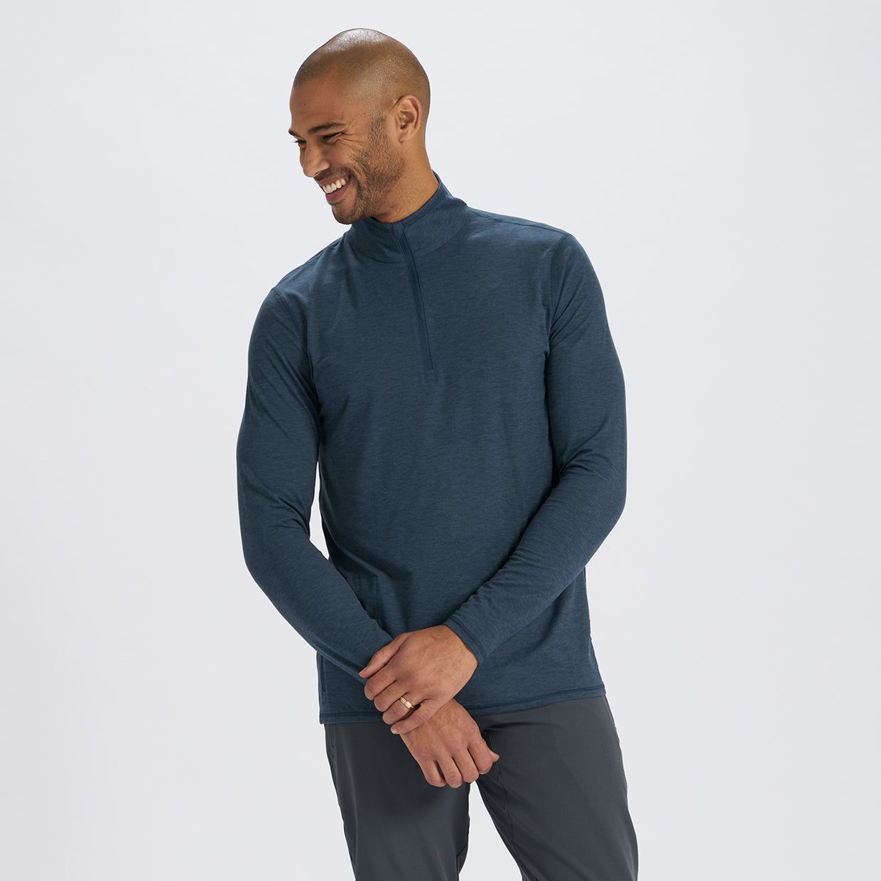 Ease Performance Half Zip | Indigo Heather sold by Vuori product image thumbnail 2