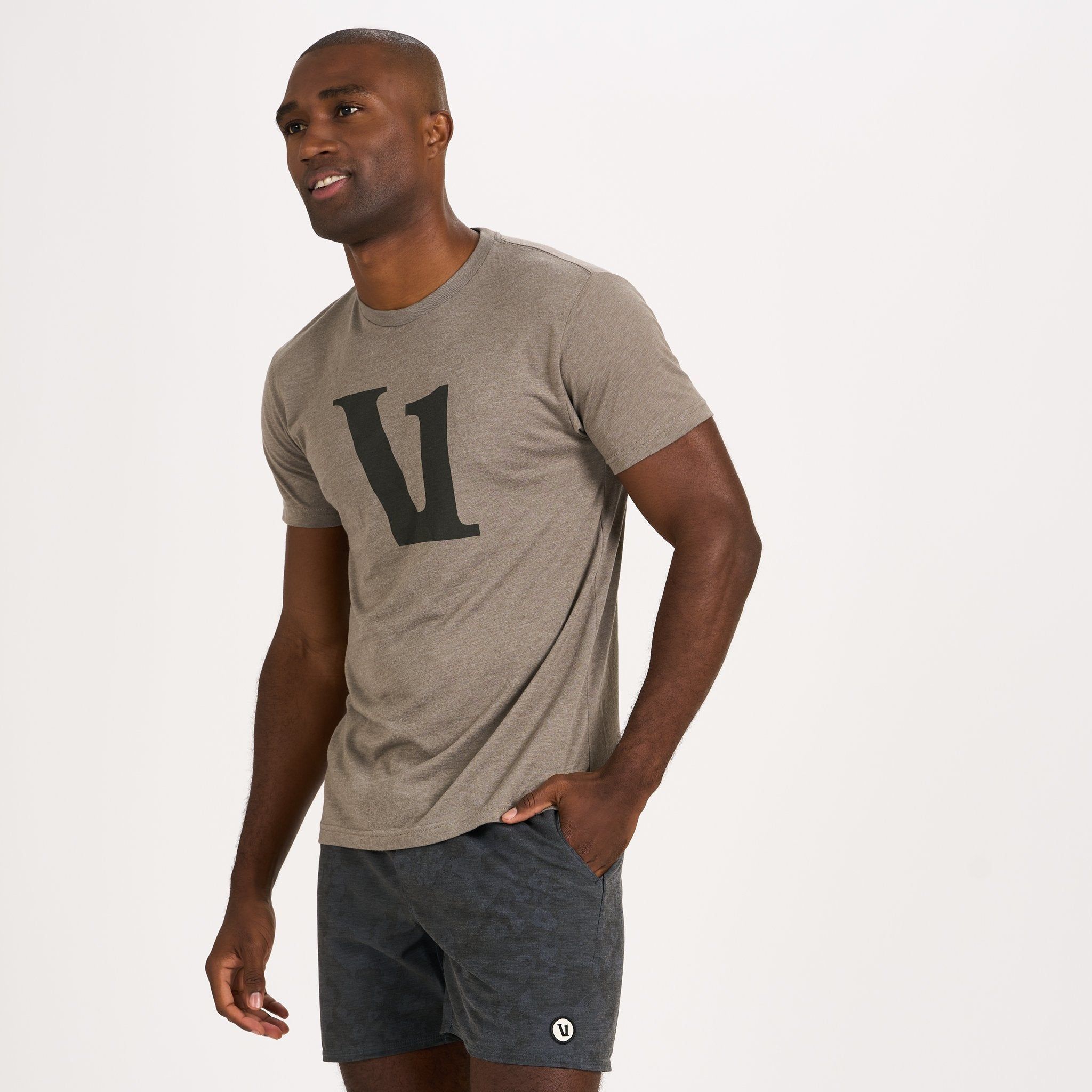 V1 Logo Tee | Cocoa Heather sold by Vuori product image thumbnail 2