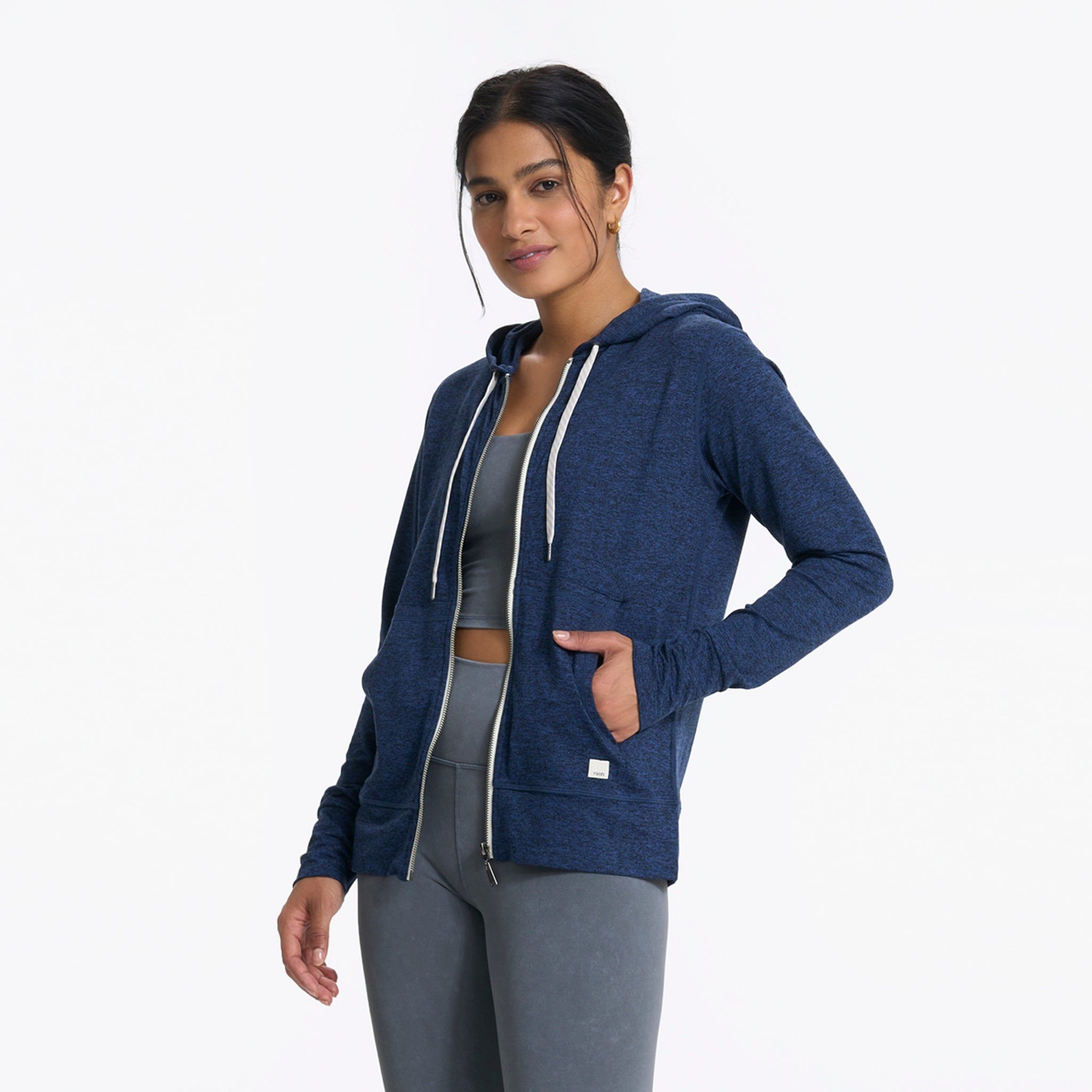 Halo Performance Hoodie | Navy Heather sold by Vuori