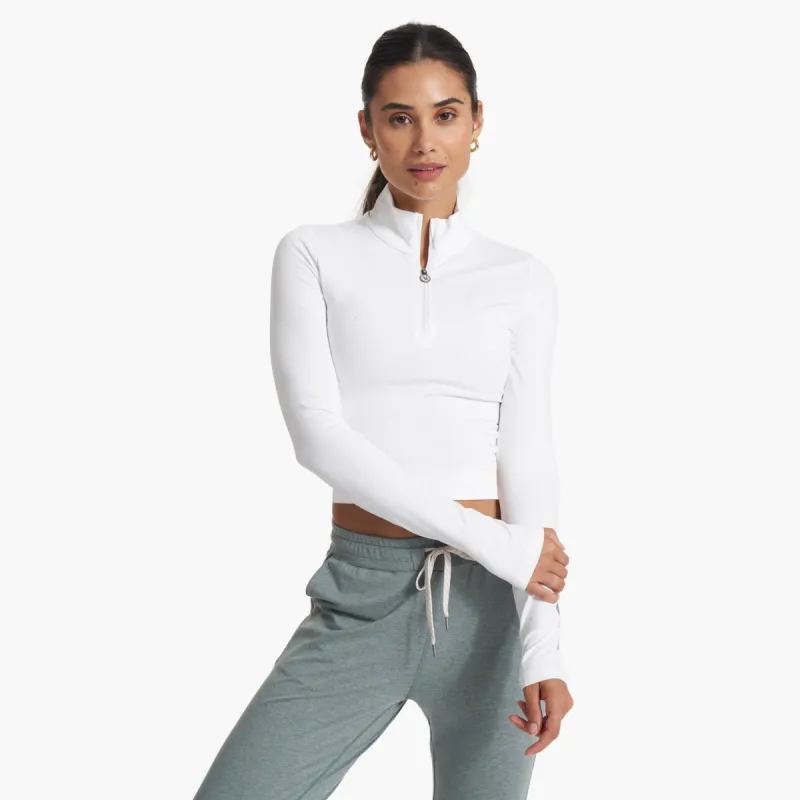 Lux Rib Half Zip | White sold by Vuori