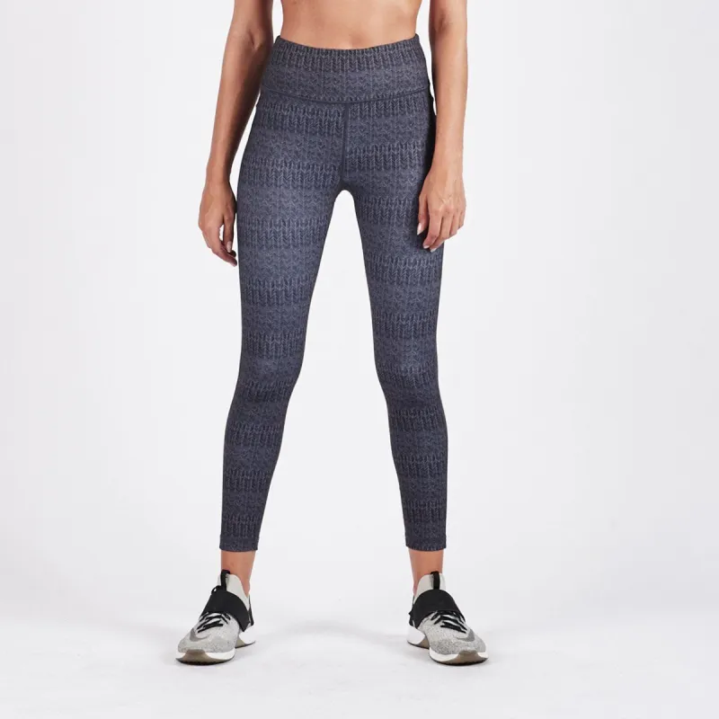 Pace High Rise Printed Legging | Charcoal Arrow Texture sold by Vuori