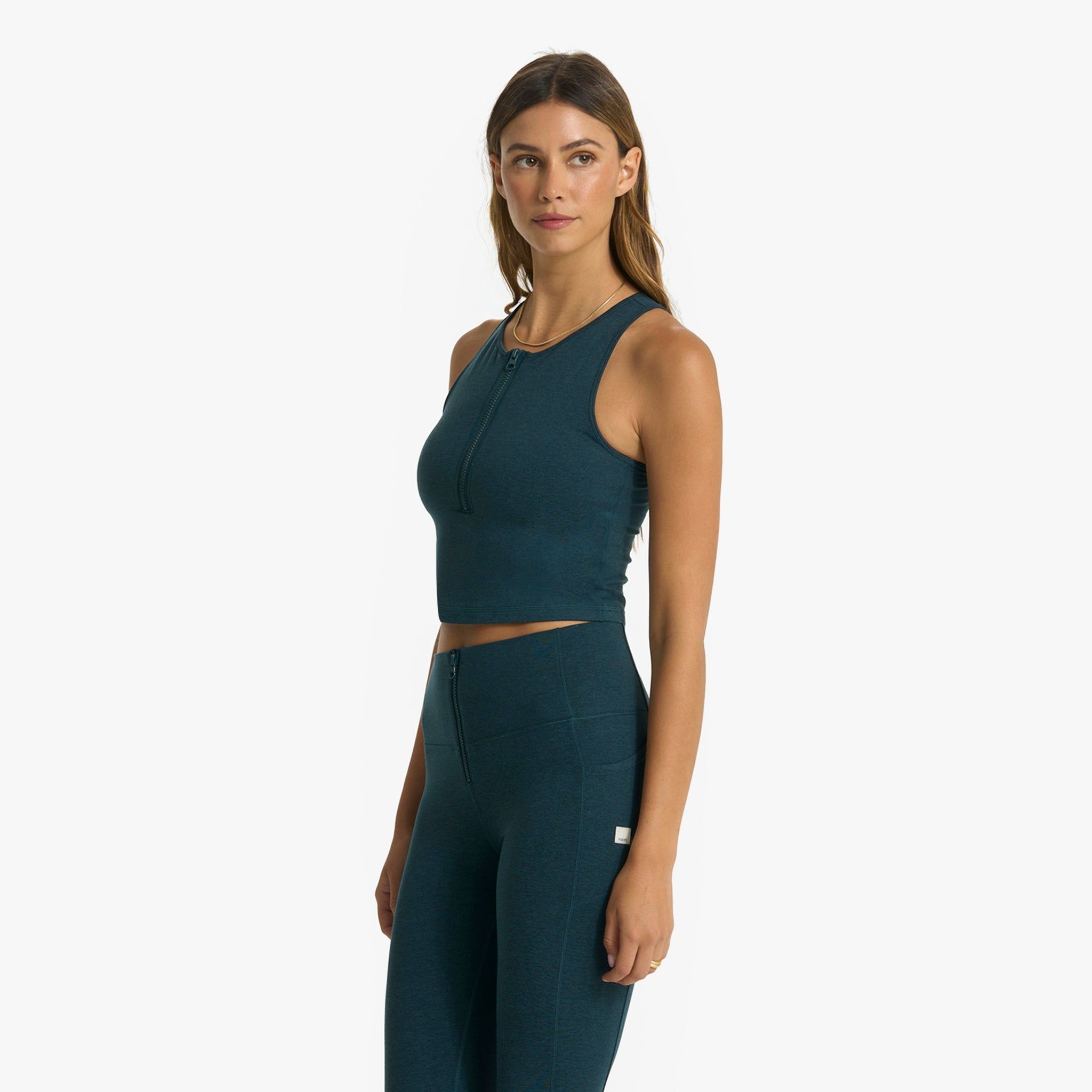 Granite Heathered Zip Tank | Beryl Heather sold by Vuori product image thumbnail 2