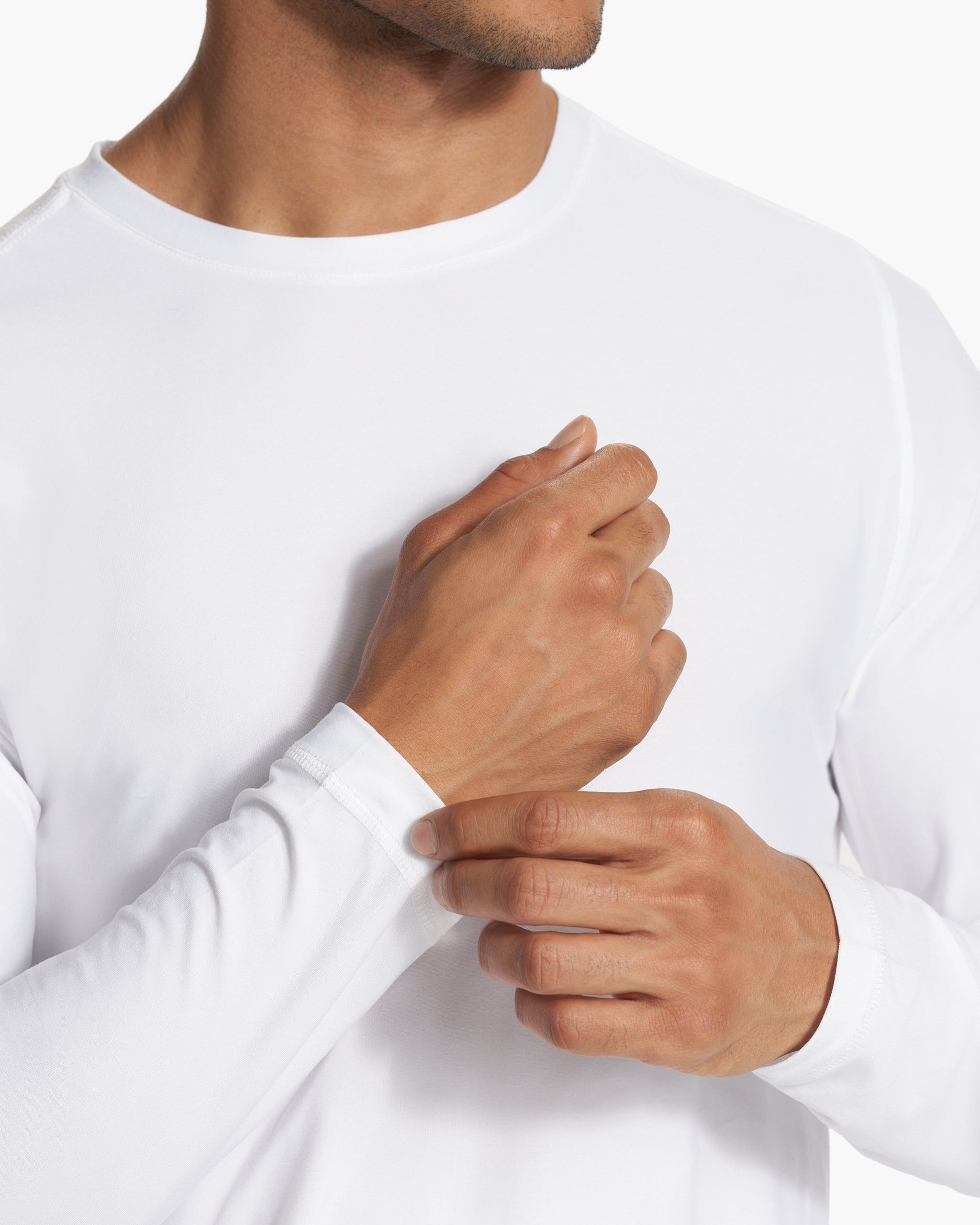 Long Sleeve Strato Tech Tee | White sold by Vuori product image thumbnail 3